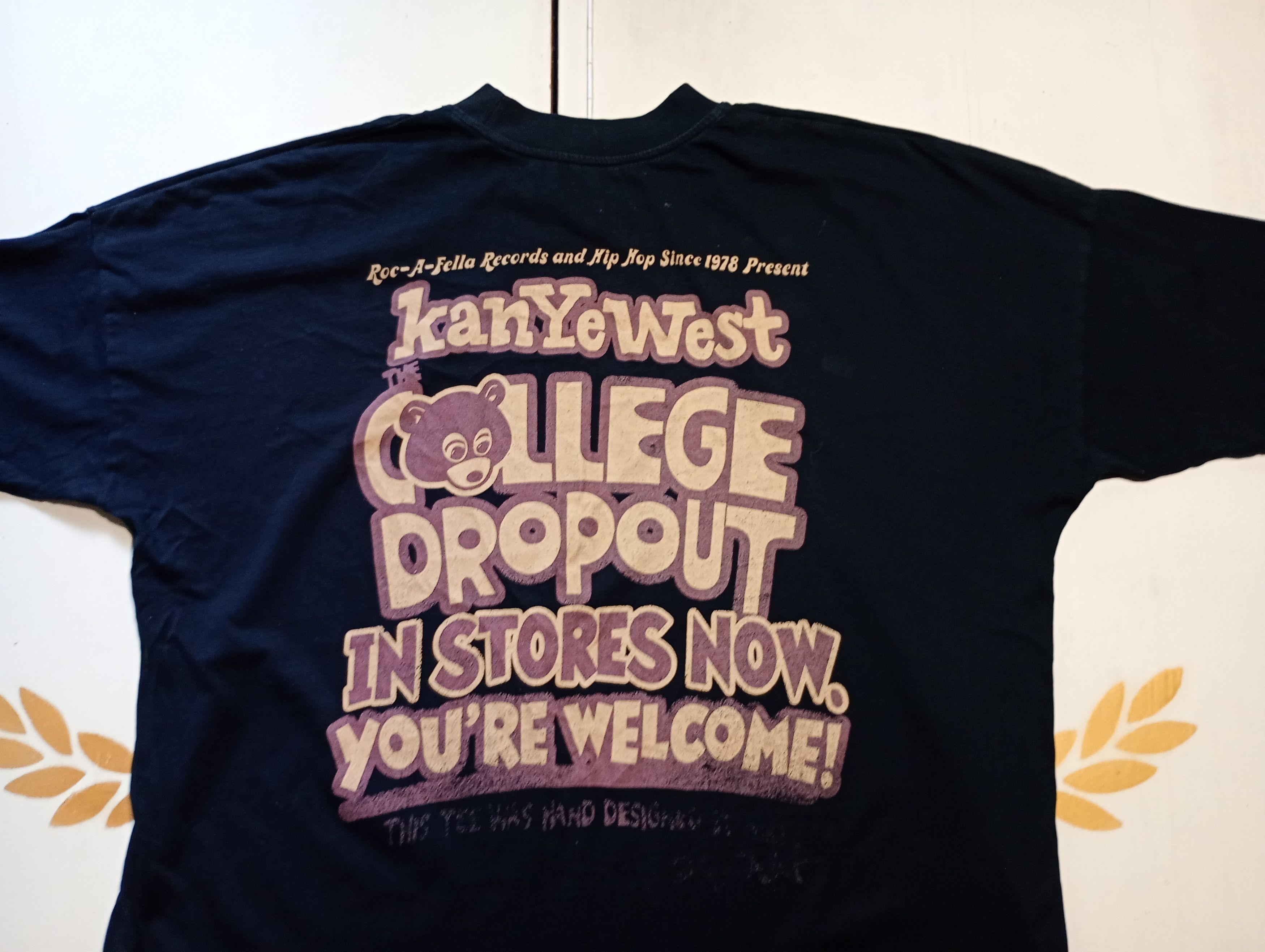 Band Tees Greazy Tees Kanye West College Dropout T-Shirt Size US XXL / EU 58 / 5 - 13 Thumbnail