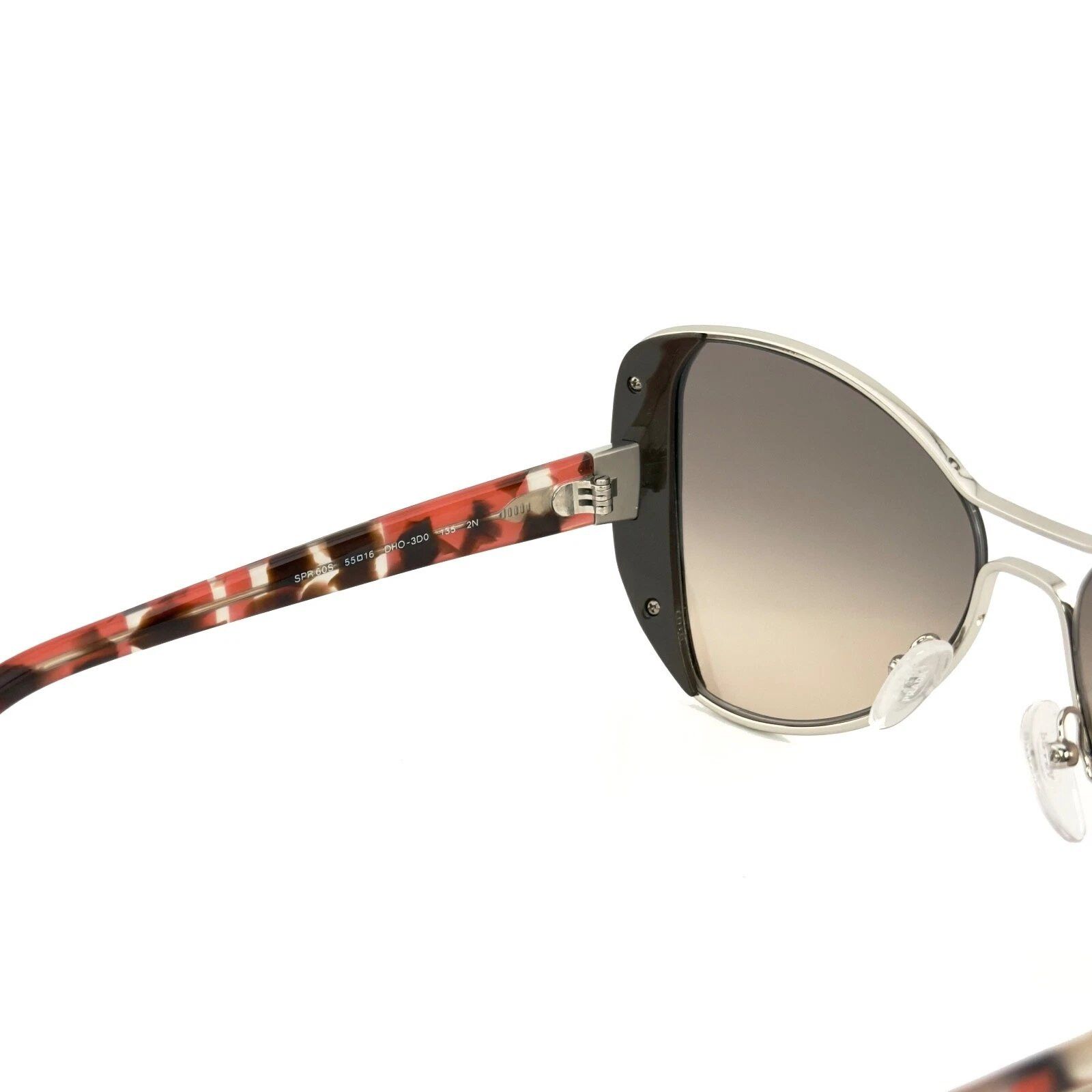 Prada PRADA 60S MOD Geometric PR60SS Brown Silver Red Metal 60SS Size ONE SIZE - 6 Thumbnail