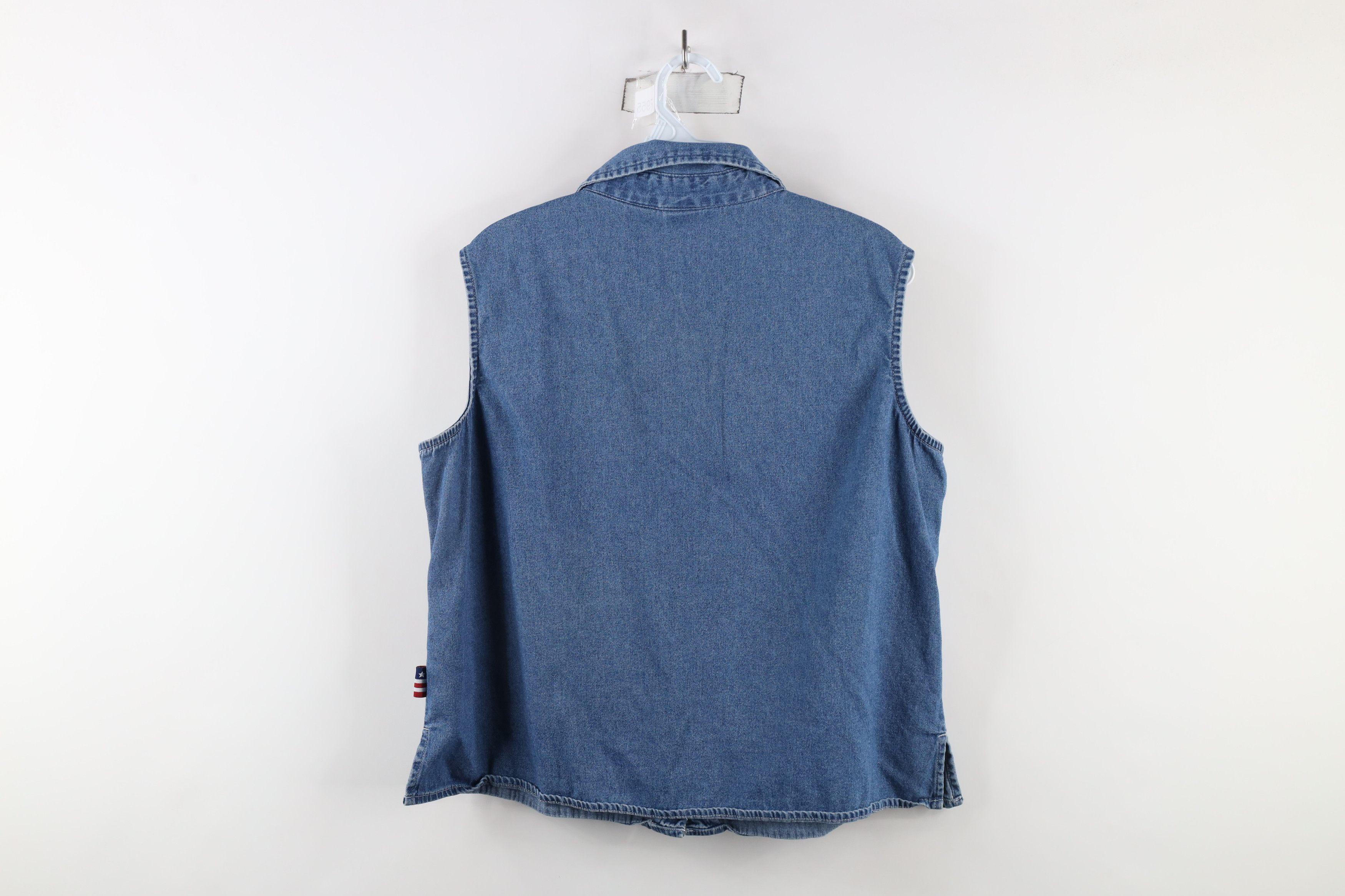 Disney × Vintage Vintage 90s Disney the Pooh Sleeveless Denim Button Shirt Size XL / US 12-14 / IT 48-50 - 8 Thumbnail