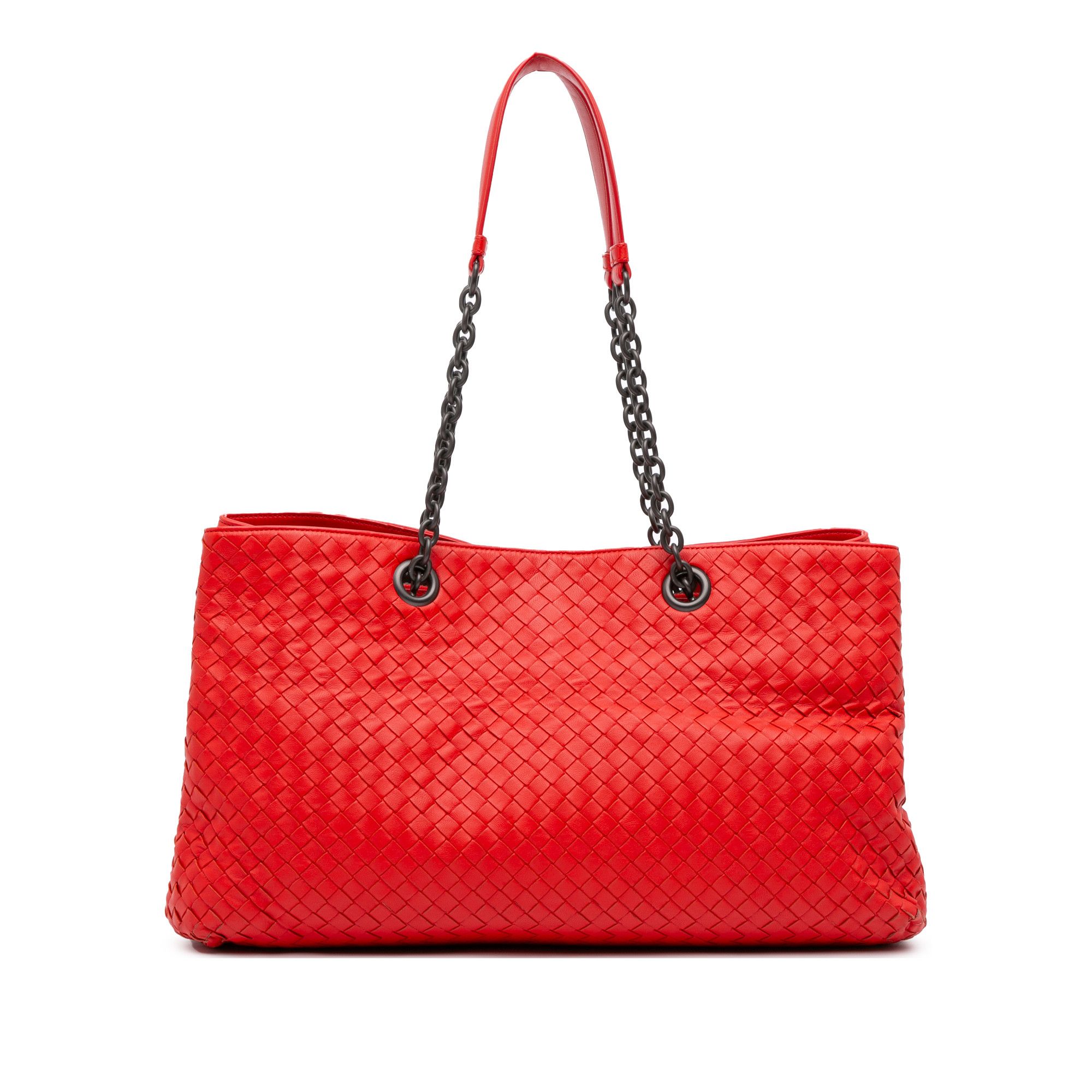 Bottega Veneta Bottega Veneta Medium Nappa Intrecciato Double Chain Tote Size ONE SIZE - 1 Thumbnail