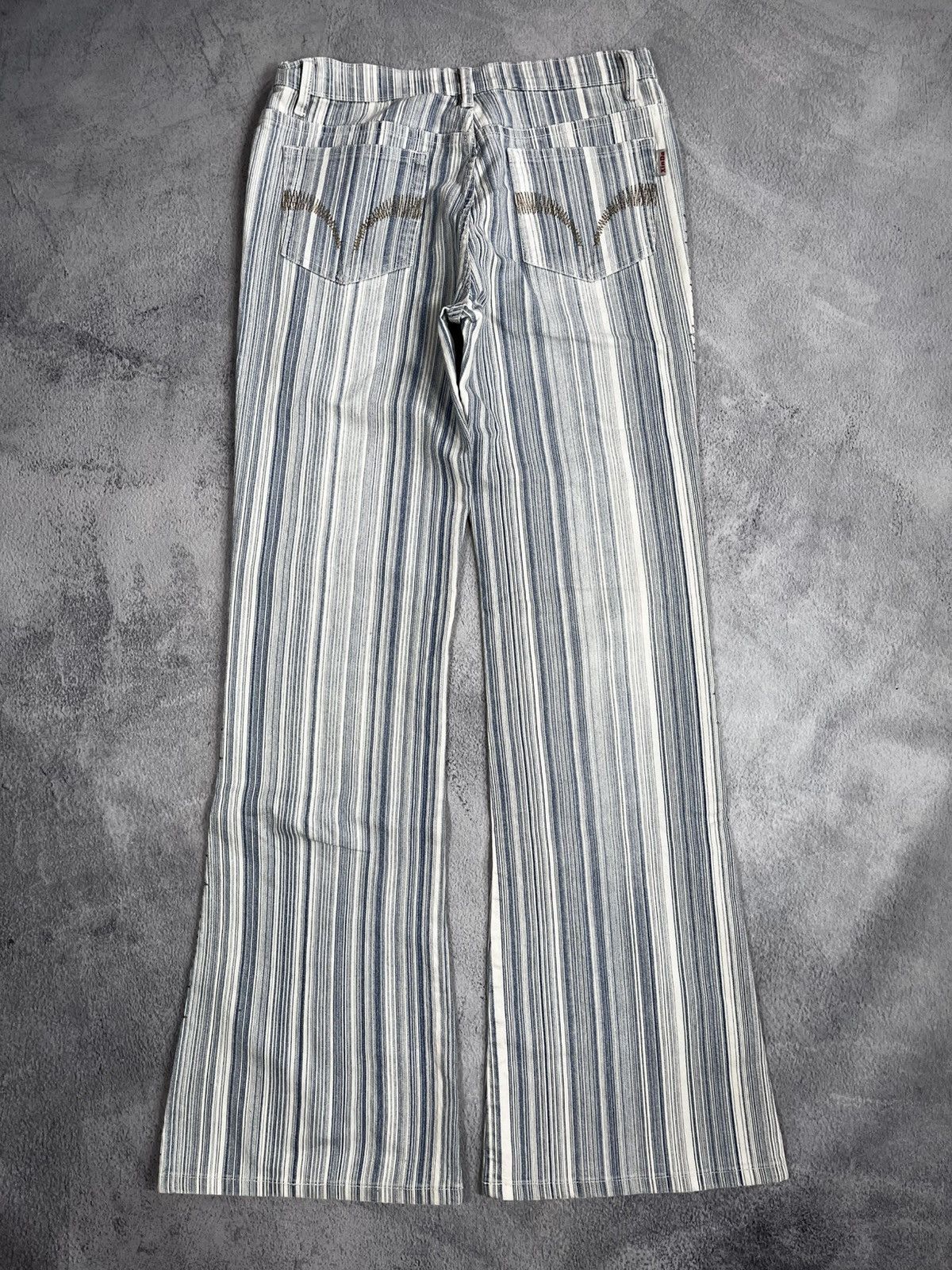 Other Vintage Y2K flared striped jeans 00s style streetwear M Size 29" - 1 Thumbnail