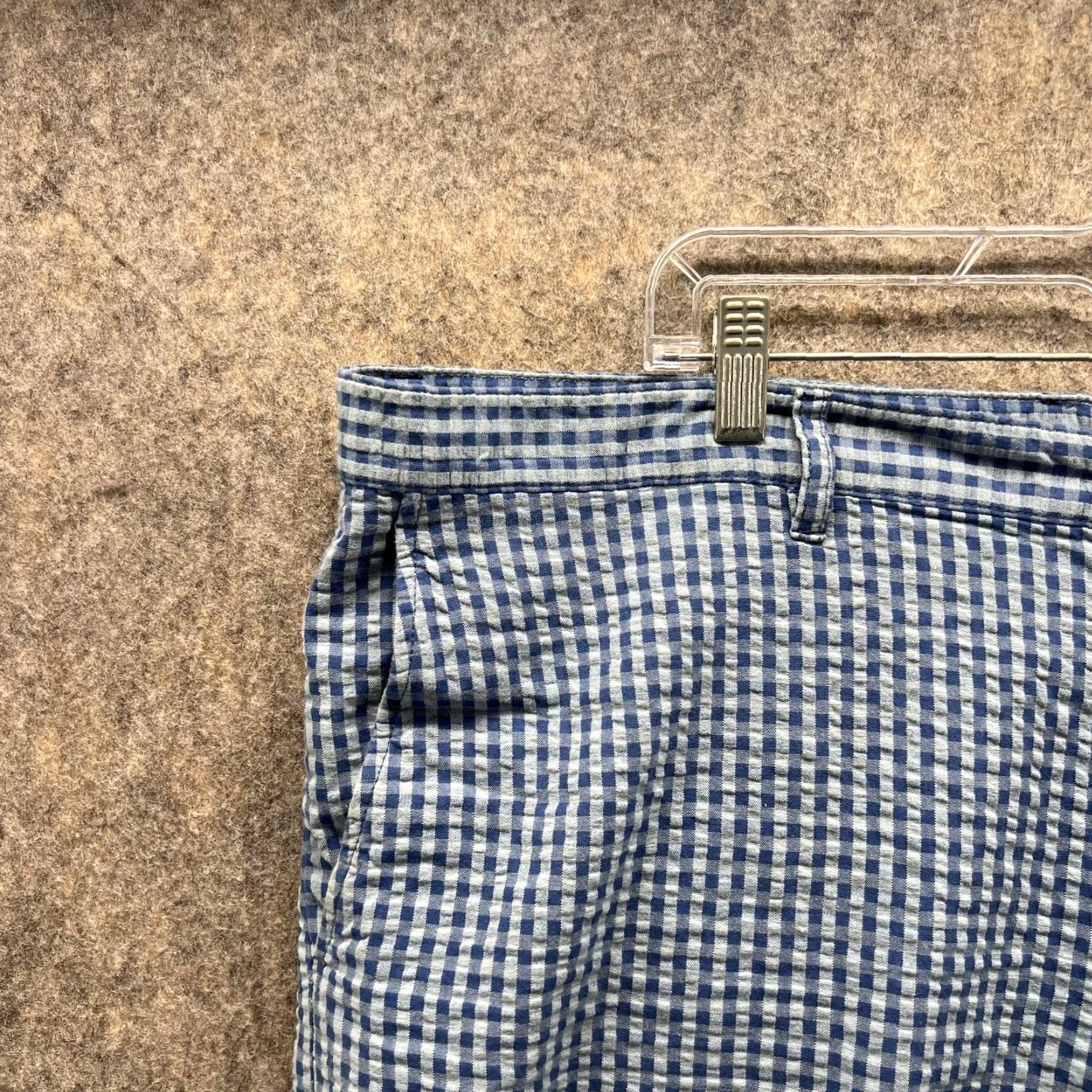 Tommy Bahama Tommy Bahama Shorts Men 44 Adult Blue White Gingham Seersucker Flat Front Chino Casual Travel Size US 44 / EU 60 - 3 Thumbnail