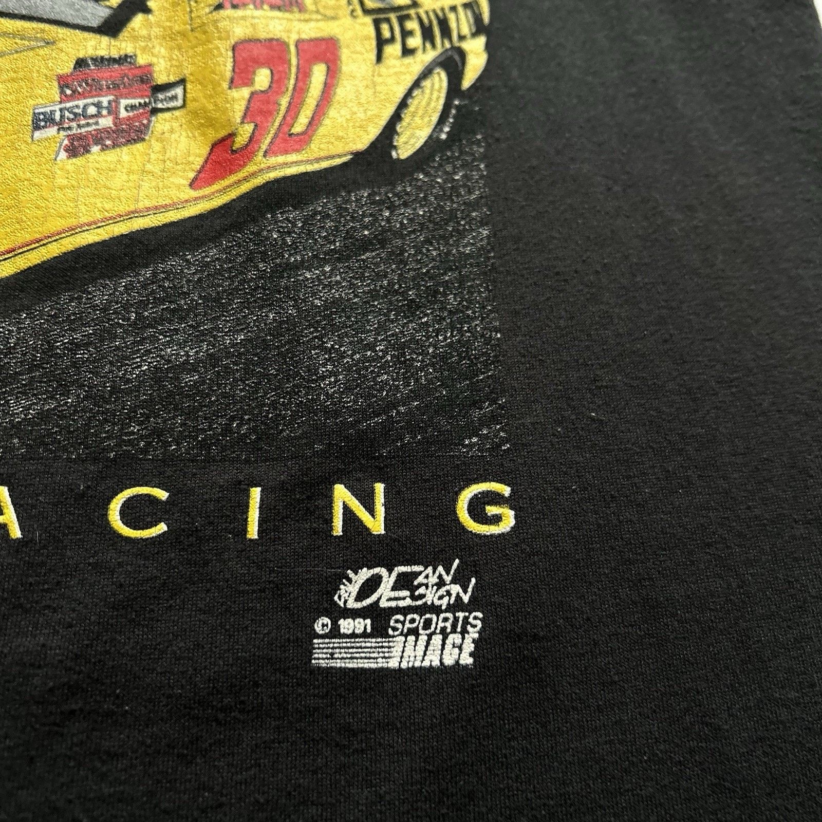 Vintage Vintage 90s Pennzoil Racing Promo T Shirt Large Faded Black Size US L / EU 52-54 / 3 - 3 Thumbnail