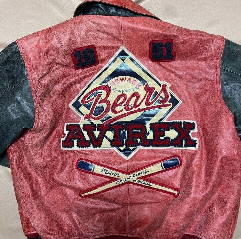 Avirex AVIREX NEWARK BEARS LEATHER VARSITY JACKET | Grailed