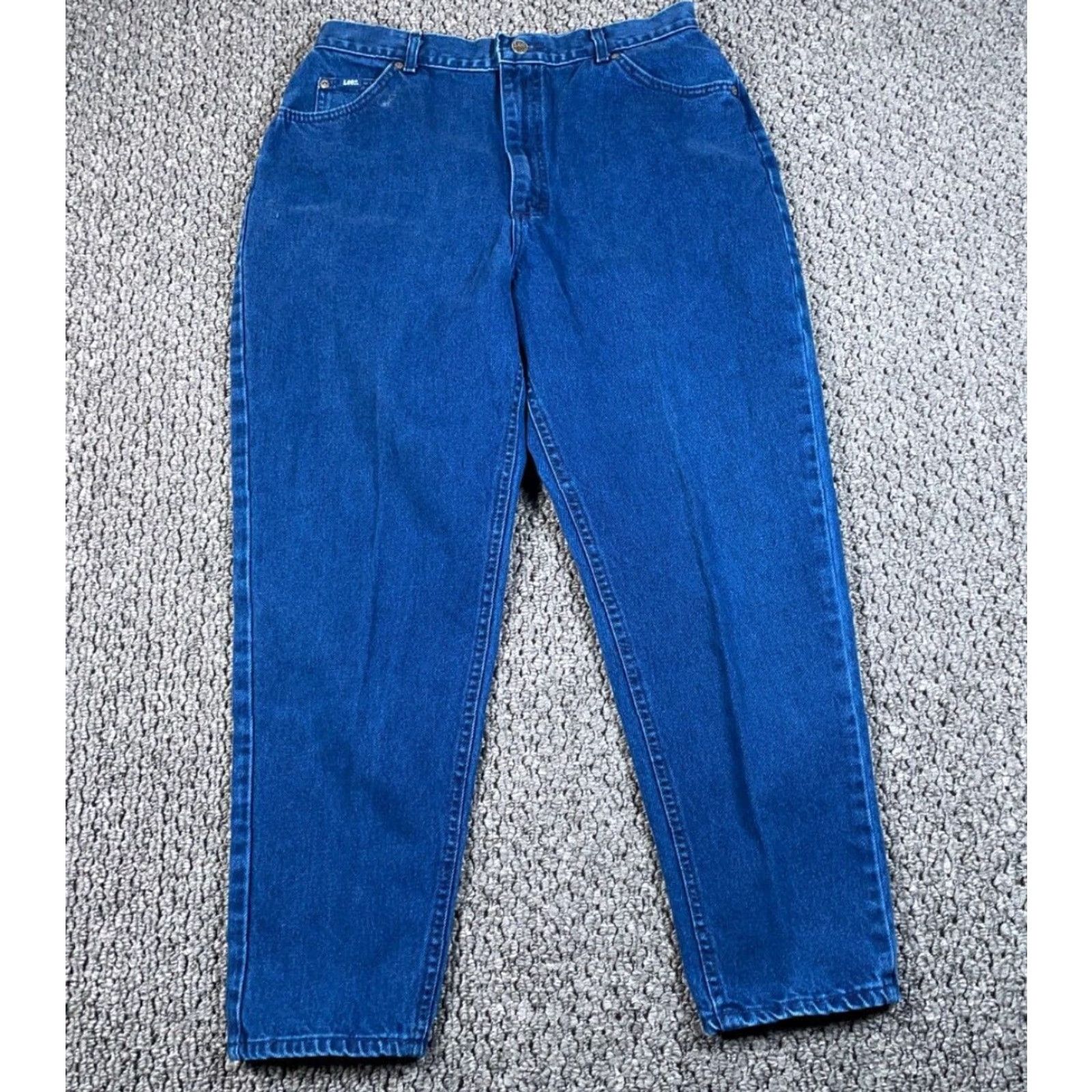Lee VINTAGE Lee Jeans Women 18 Medium 32 x 27 Blue Denim High Waisted Tapered 5-Pocket 80s 90s Hipster Retro Womens Size 24" / US 00 / IT 34 - 2 Thumbnail