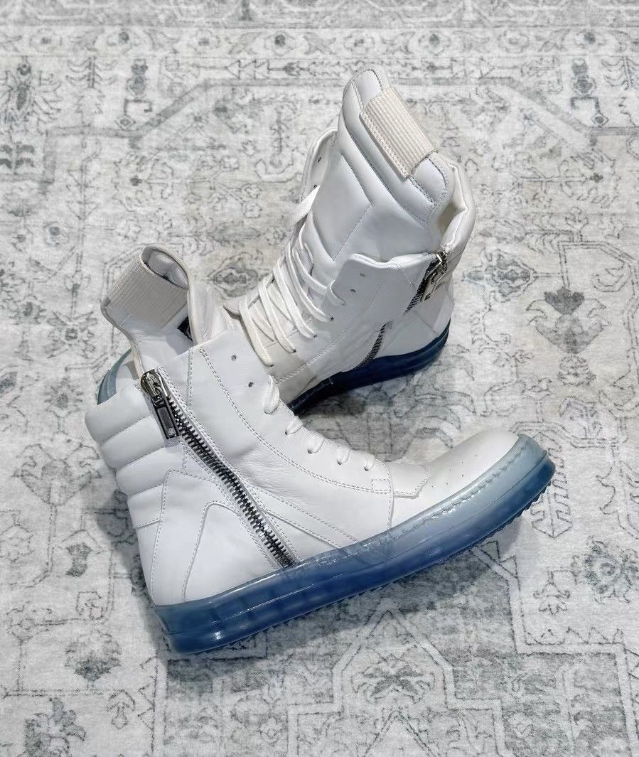 Rick Owens Rick Owens Geobasket white leather with translucent sole Size US 7 / IT 37 - 6 Thumbnail