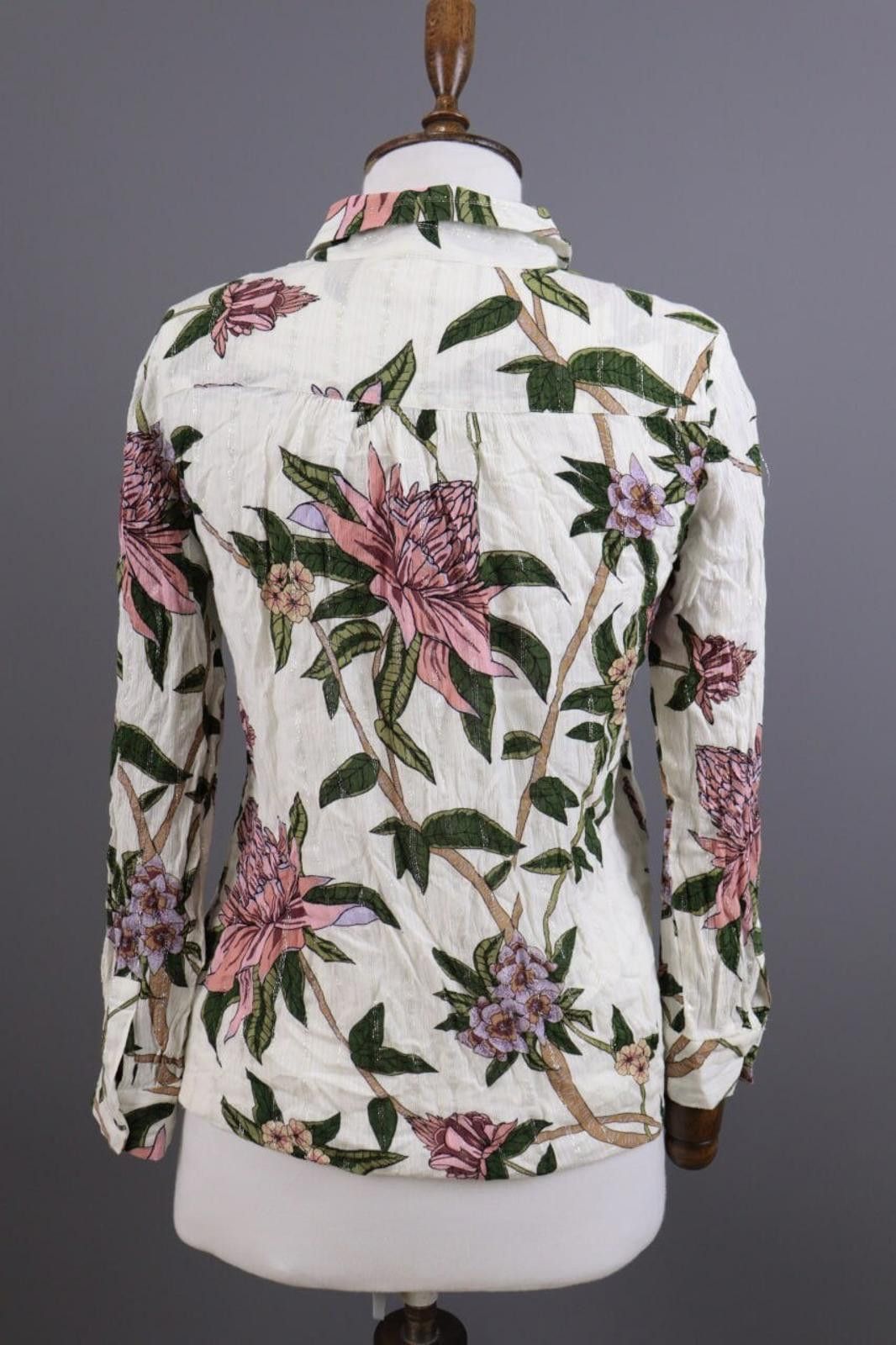 Wilkes Bashford BA&SH White Floral Printed Long Sleeve Blouse Shirt Size 0 Size XS / US 0-2 / IT 36-38 - 8 Thumbnail