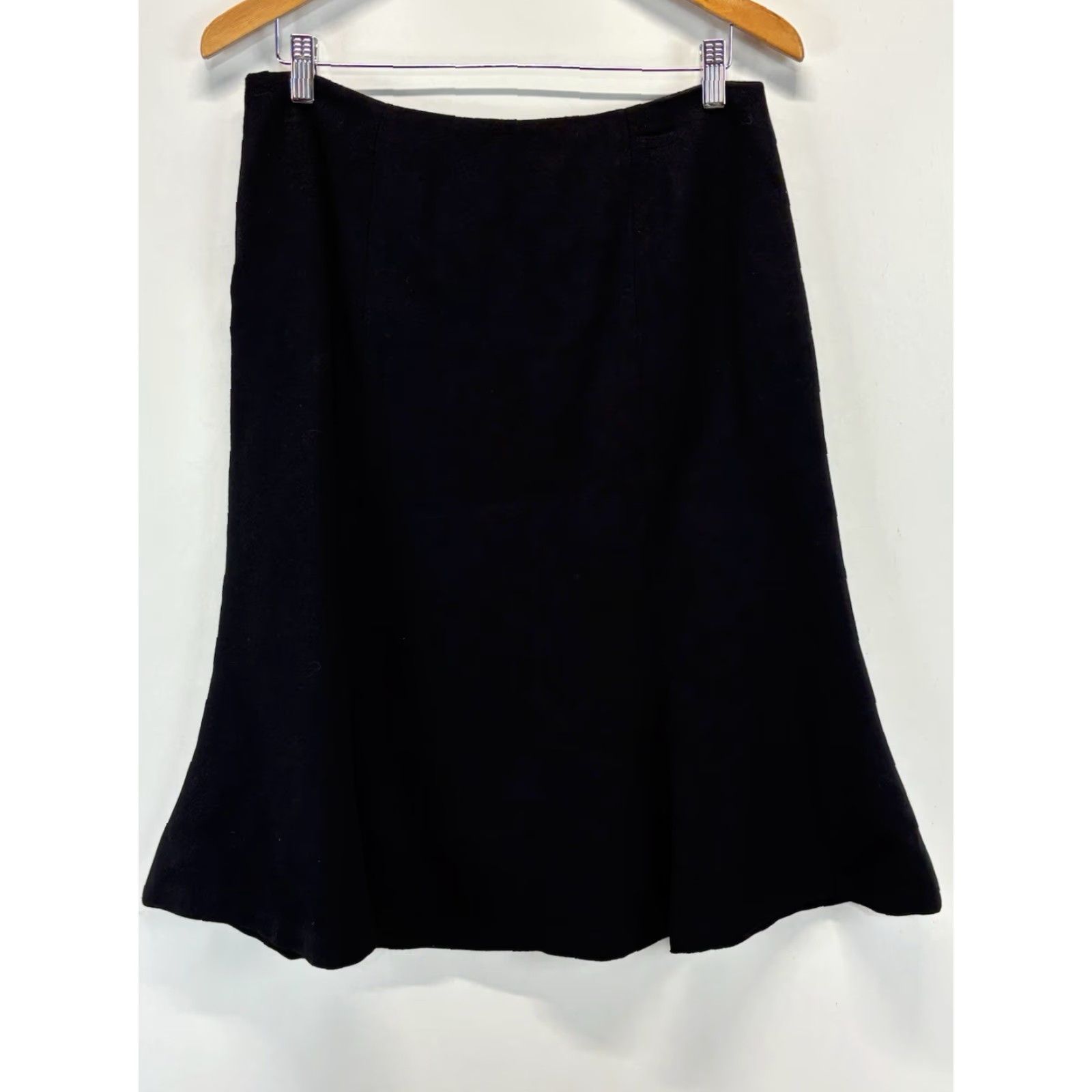 Chaps VINTAGE Chaps Skirt A-Line Womens Sz 8 Black Wool Lined Knee Length Career Academia Old$ Pre-owned Good Size 30" / US 8 / IT 44 - 3 Thumbnail