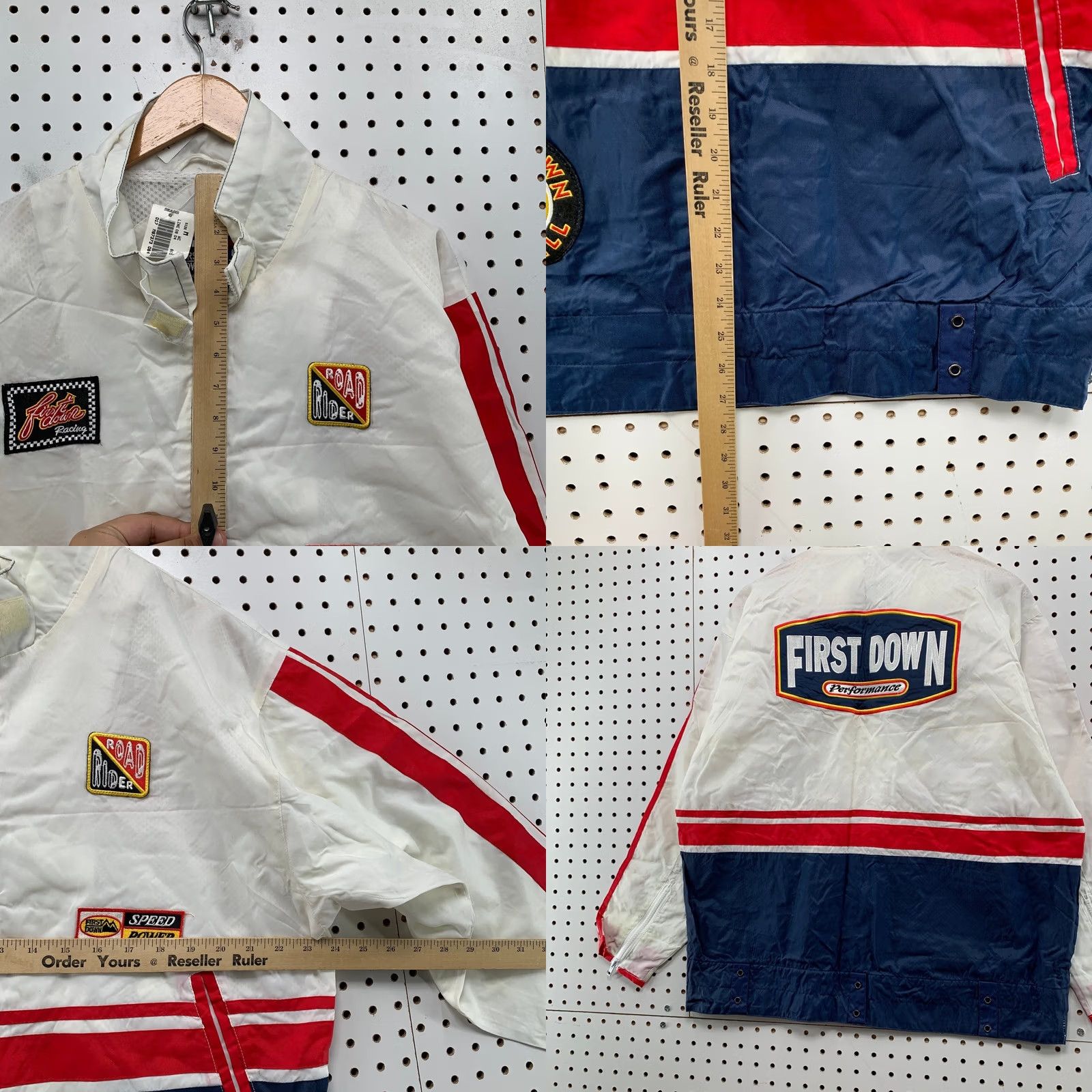 Vintage VINTAGE First Down Windbreaker Jacket Mens S White Racing Windbreaker Size US S / EU 44-46 / 1 - 9 Thumbnail