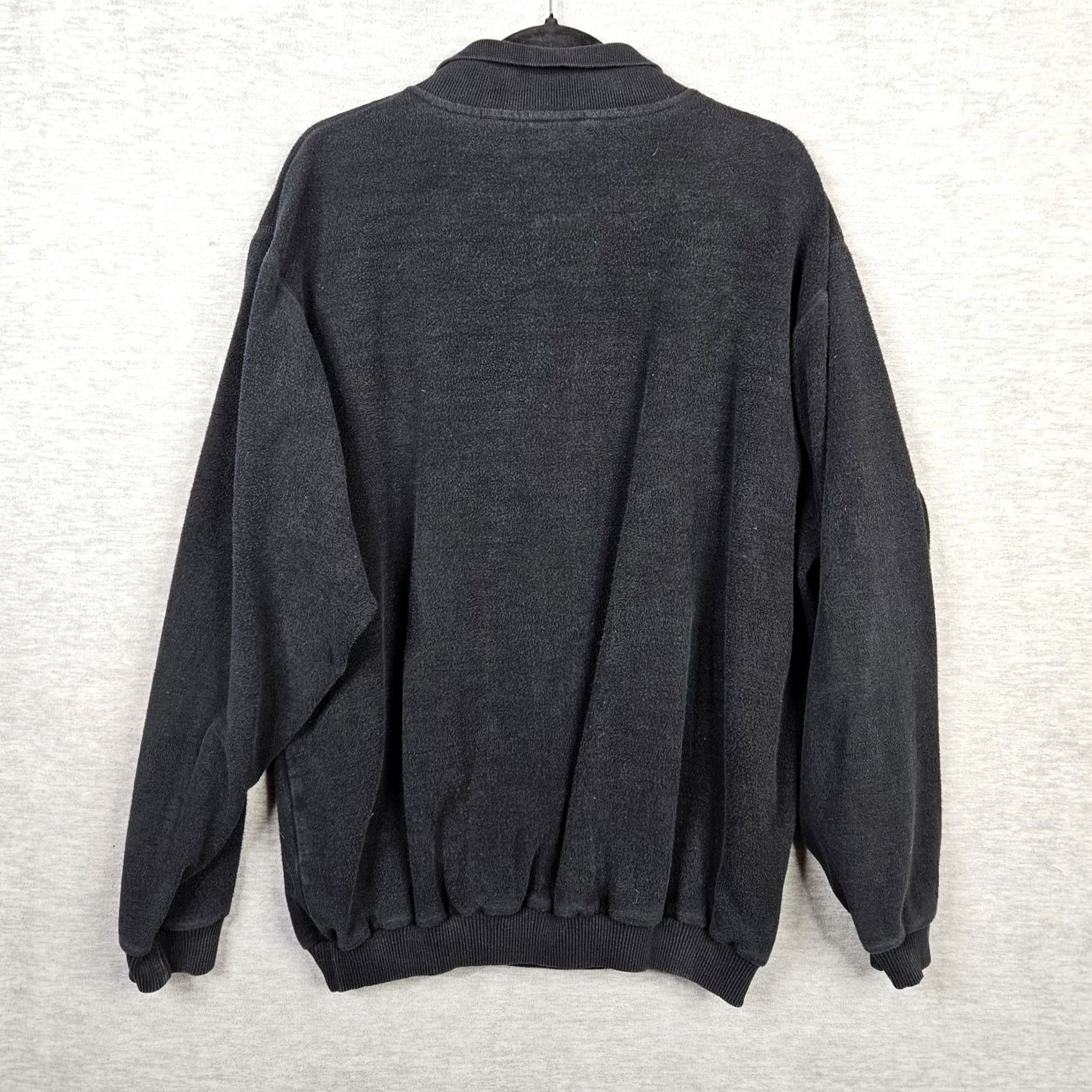 Vintage SDI Men’s V-Neck Black Heavy Solid Cotton Pullover Fleece Sweatshirt L Size US L / EU 52-54 / 3 - 2 Thumbnail