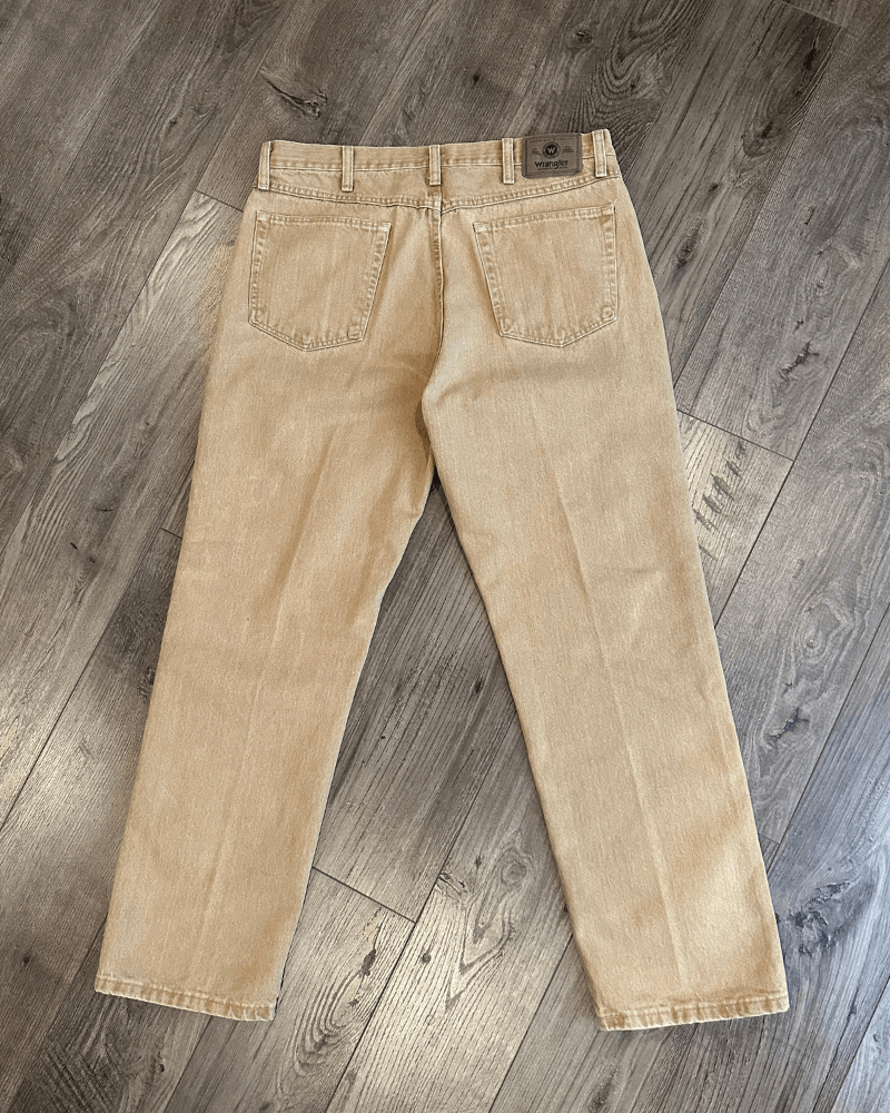 Vintage × Wrangler Vintage Wrangler Khaki Straight Fit Men's Jeans - Size 36x30 Size US 36 / EU 52 - 2 Thumbnail