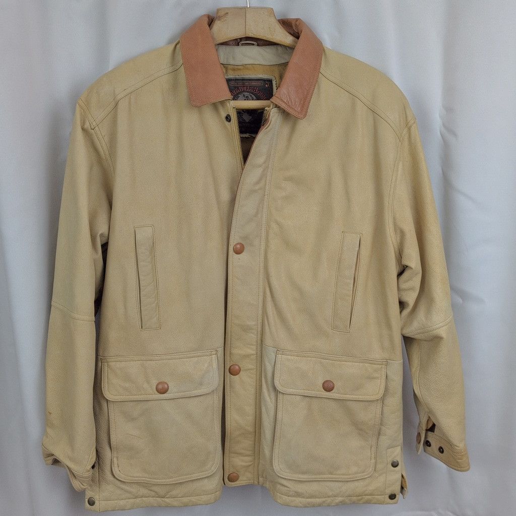 Vintage × Wilsons Leather Vintage Light Brown Leather Field Coat Style Jacket Size US XL / EU 56 / 4 - 2 Thumbnail