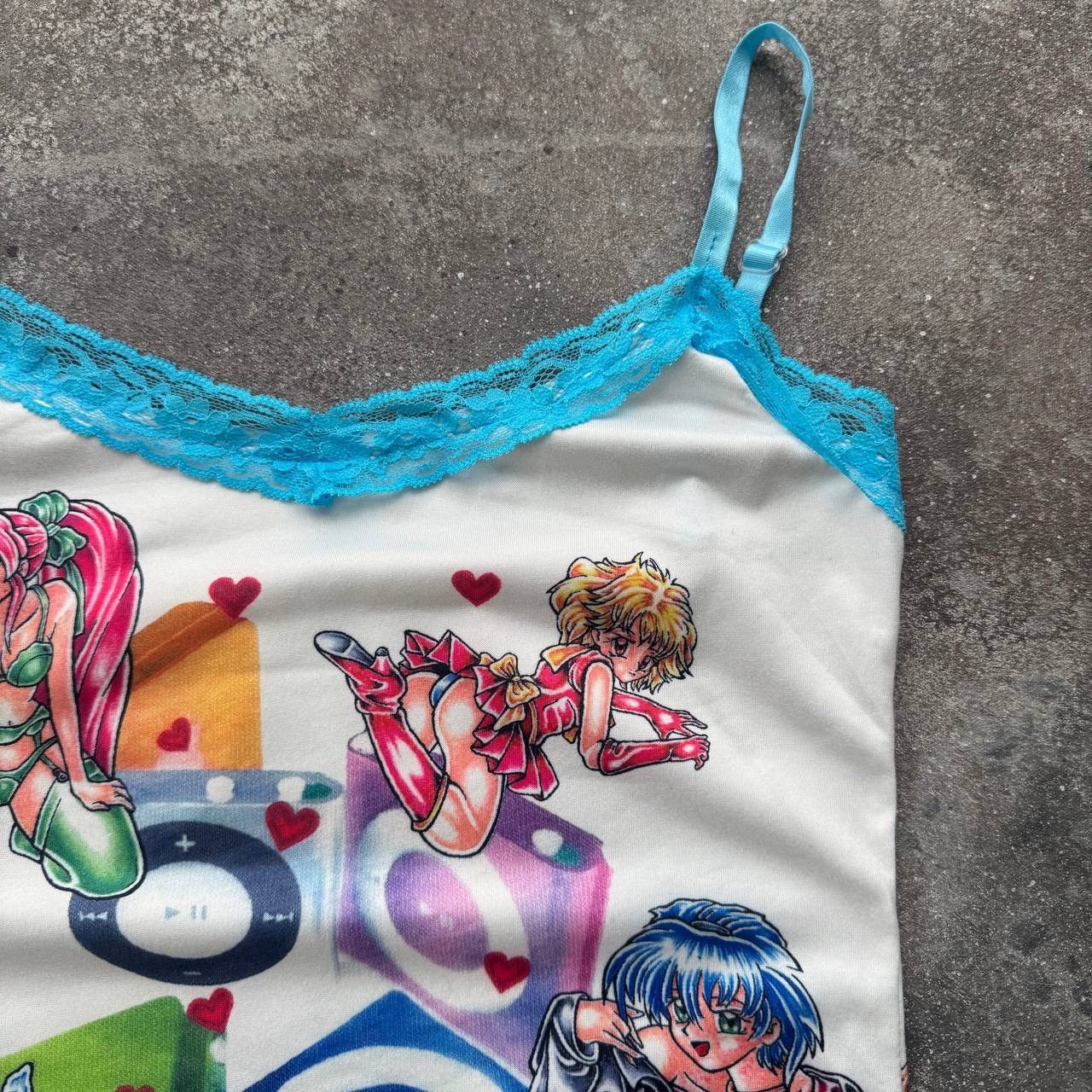 Japanese Brand × Vintage Super Sexy Y2K Anime Lace Details Crop Top Size M / US 6-8 / IT 42-44 - 5 Thumbnail
