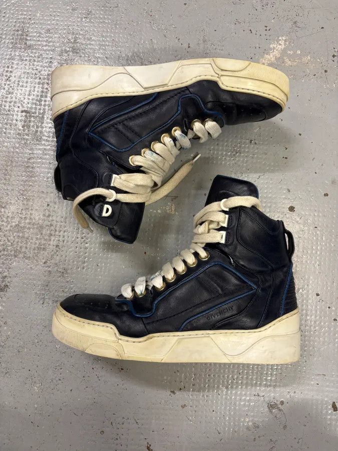 Givenchy Givenchy Tyson Navy Leather High Sneakers Size US 8.5 / EU 41-42 - 4 Thumbnail