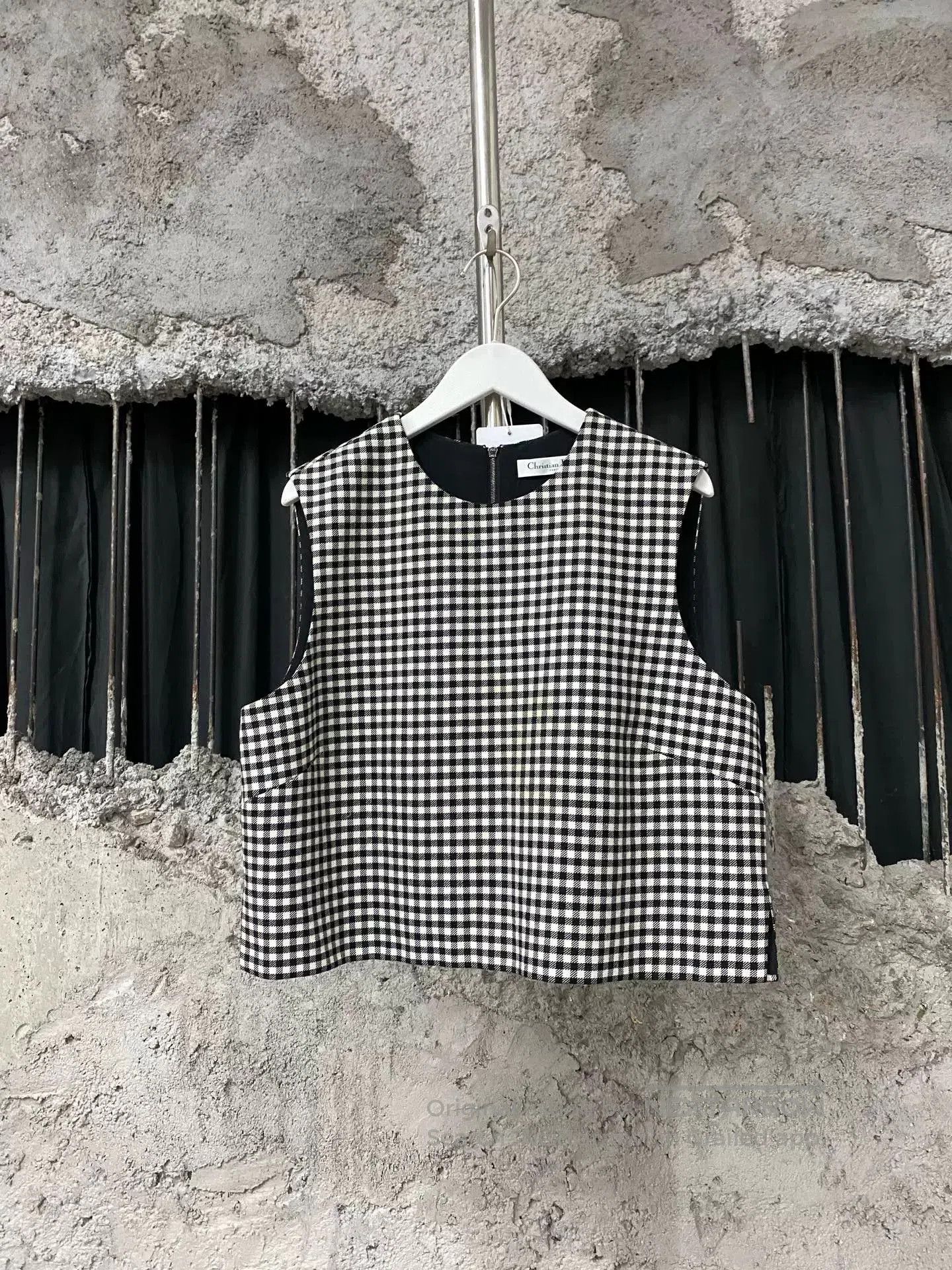 Dior black and white checkered vest by Dior. Size US M / EU 48-50 / 2 - 1 Thumbnail