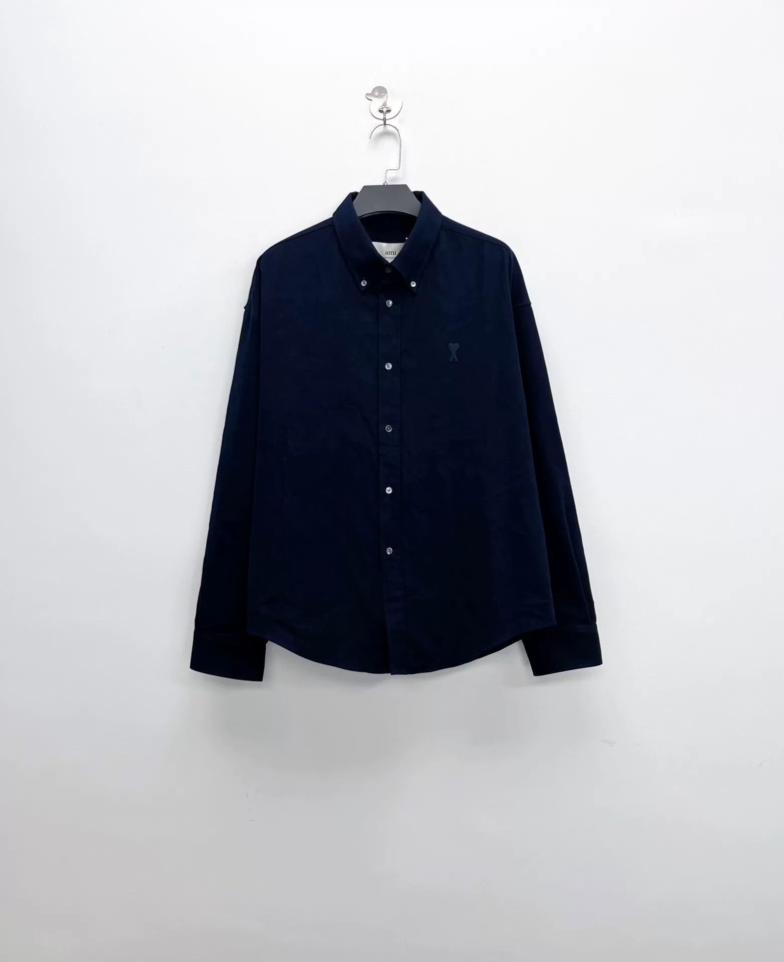 AMI Ami New Navy Embroidered Heart Logo Shirt Jacket Size US XS / EU 42 / 0 - 1 Thumbnail