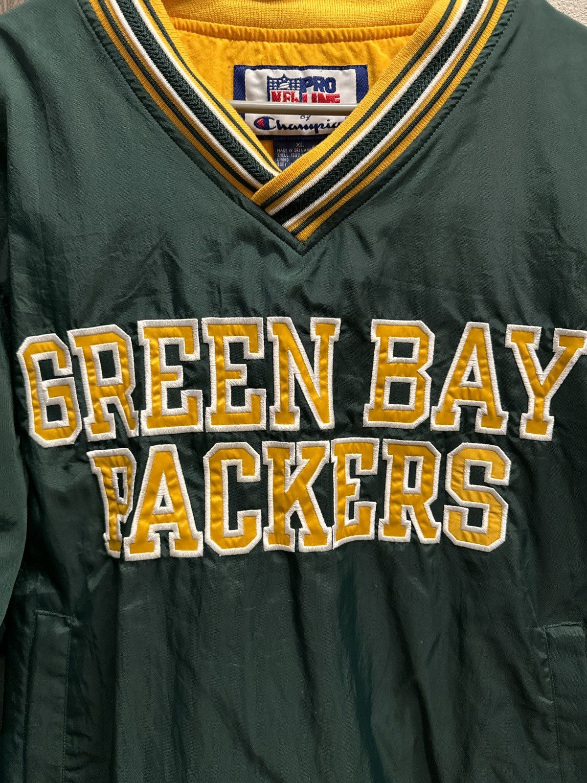 Image of Champion x Nfl Vintage 90’S Packers Nfl Pro Line Pullover Jacket (Xl) in Green, Men's