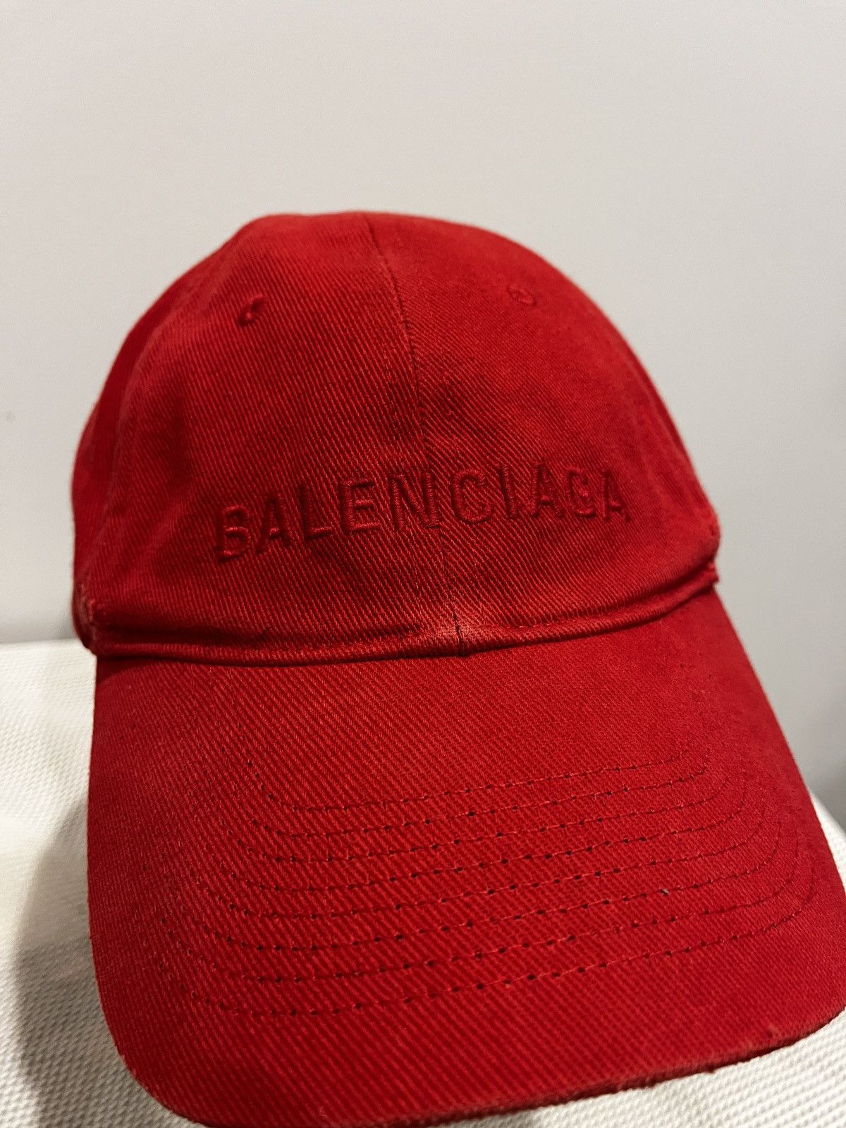 Balenciaga Balenciaga Red Front Logo Hat (unisex) | Grailed