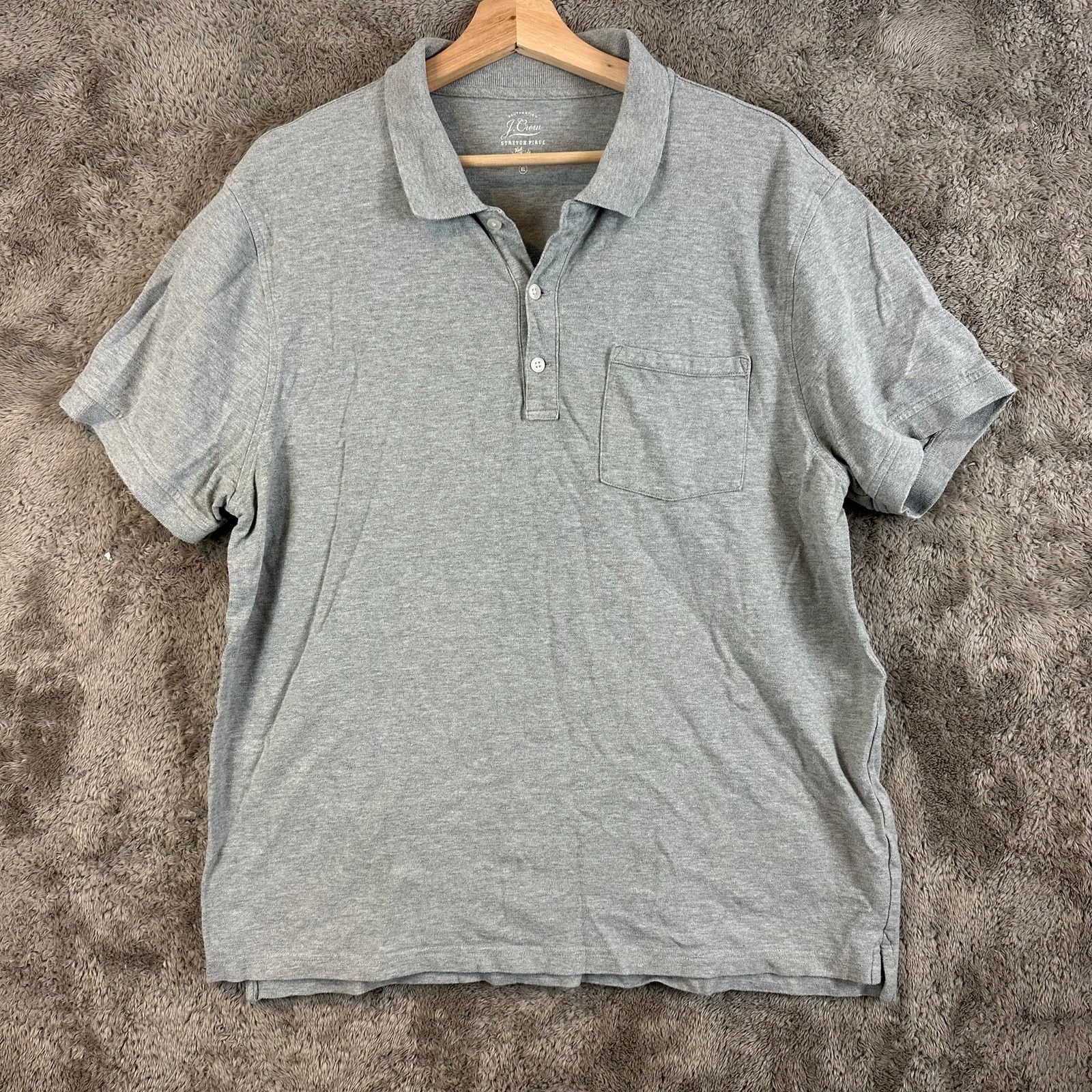 J.Crew J Crew Gray Stretch Pique Knit Polo Shirt Men's XL Size US XL / EU 56 / 4 - 1 Thumbnail