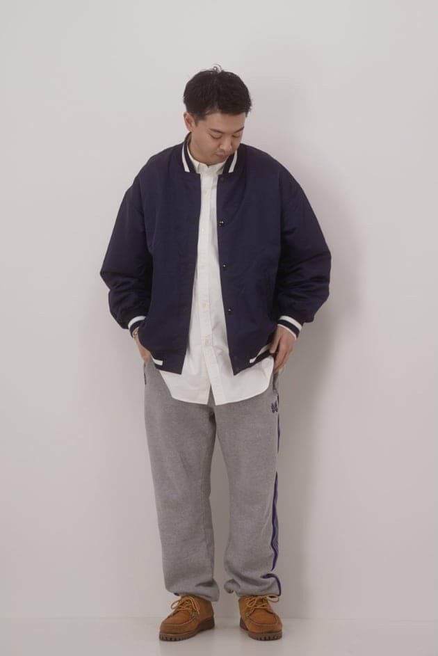 Beams Plus Beams Nylon Satin Award Jacket Navy Size US L / EU 52-54 / 3 - 11 Thumbnail
