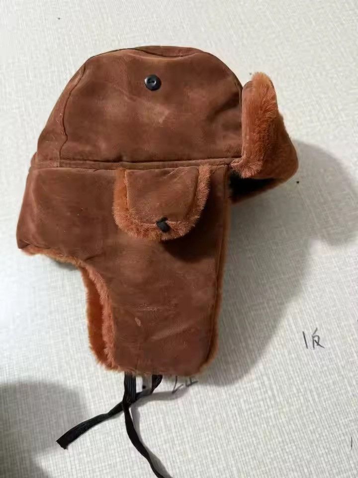 Japanese Brand Y2K Call Me Brown Pilot Plush Ushanka Autumn Winter Warm Hat Size ONE SIZE - 2 Thumbnail