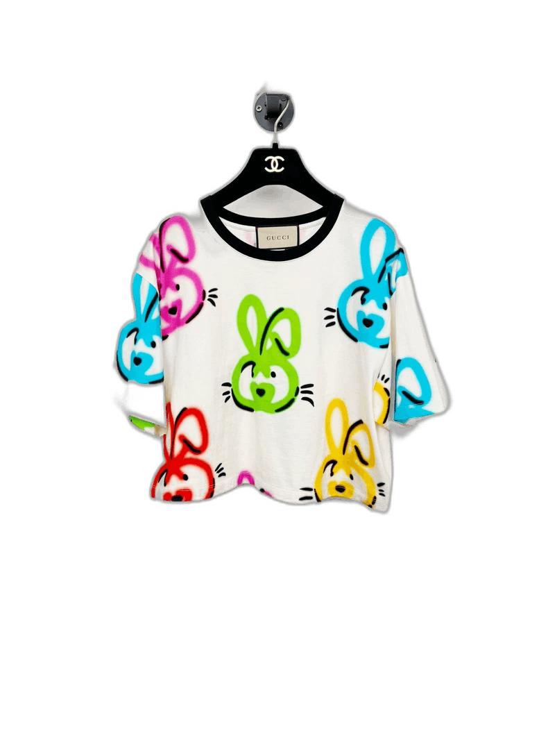 Gucci Gucci Short Sleeve T-shirt with Colorful Bunnies Size S / US 4 / IT 40 - 1 Thumbnail