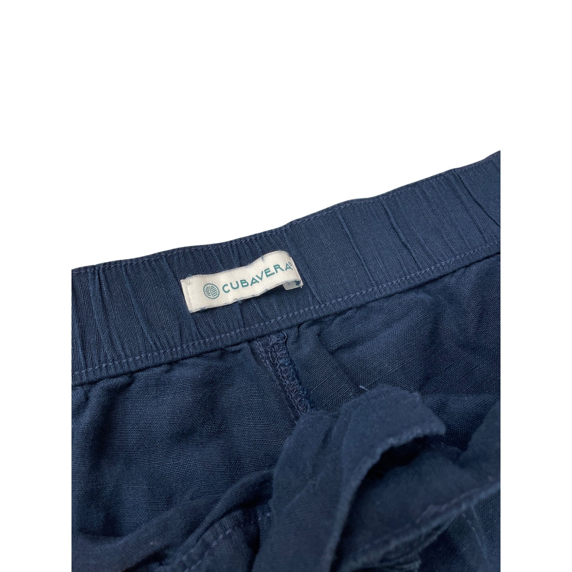 Cubavera Cubavera Womens Blue Linen Blend Drawstring Wide Leg Pants S Size 24" / US 00 / IT 34 - 7 Thumbnail
