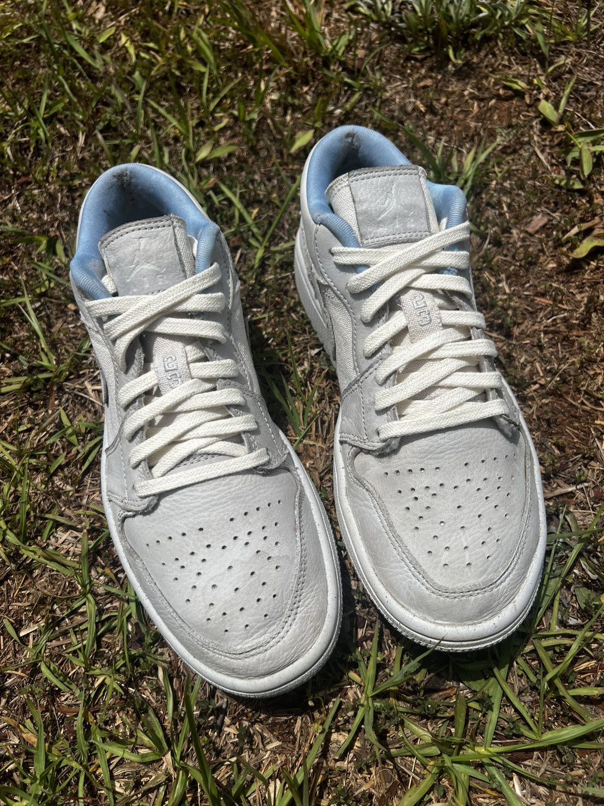 Jordan Brand CLEAN Air Jordan 1 Low size 7.5 Mens Sail Blue Retro shoes Size US 7.5 / EU 40-41 - 8 Thumbnail