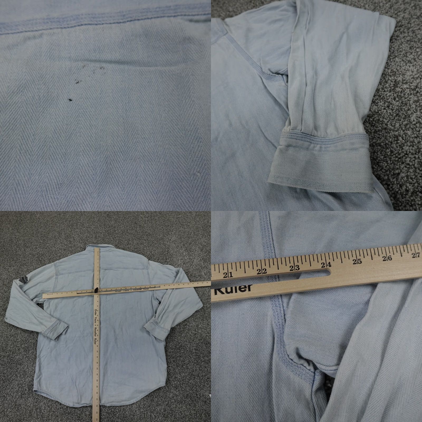 Harley Davidson Harley-Davidson Shirt Mens L Blue Denim Chambray Motorcycle Biker Shacket Shirt Mens Large Denim Chambray Harley-Davidson Size US L / EU 52-54 / 3 - 10 Thumbnail