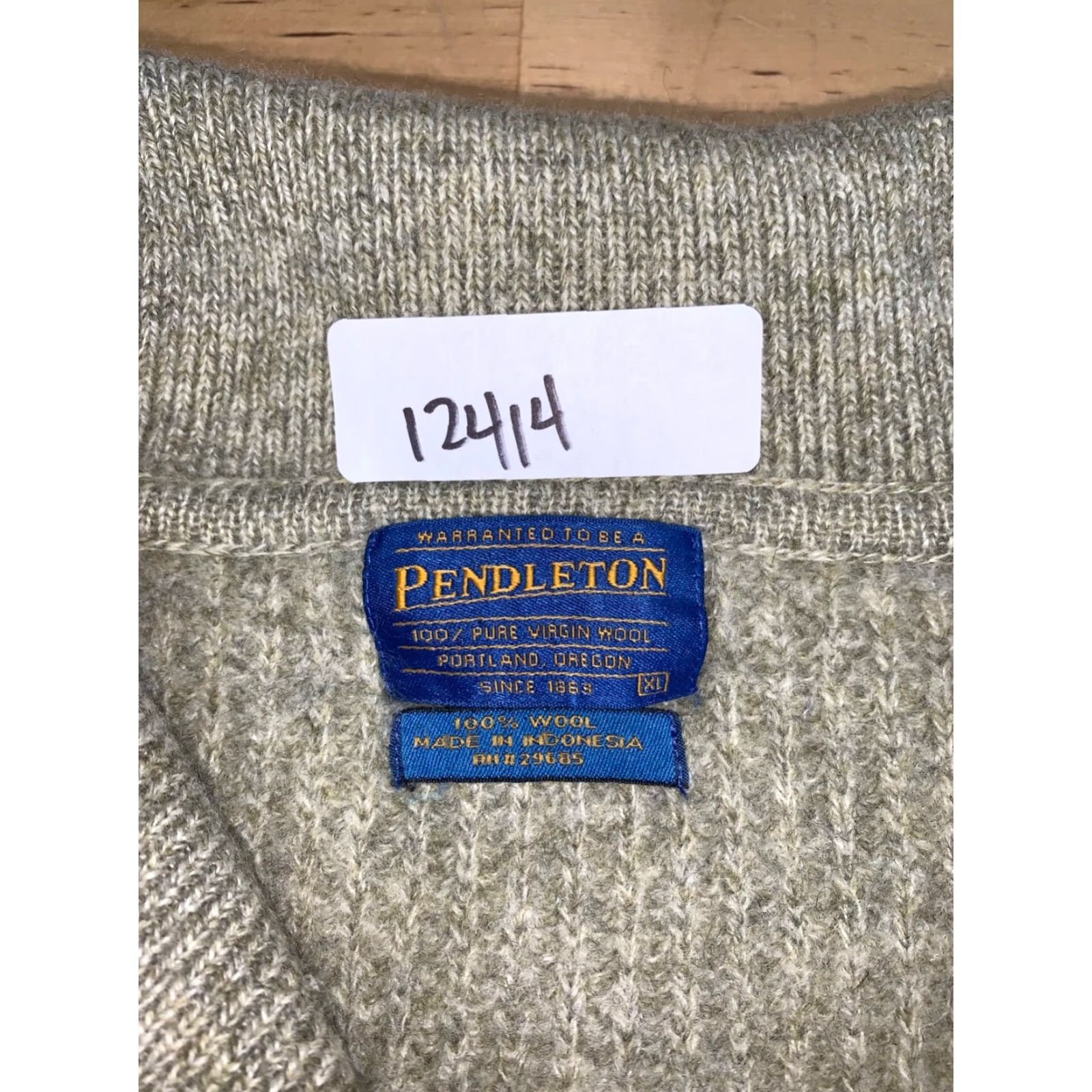 Pendleton Pendleton Mens Button-Up Wool Long Sleeve Beige Casual Plaid S/M 12414 Size US M / EU 48-50 / 2 - 2 Thumbnail