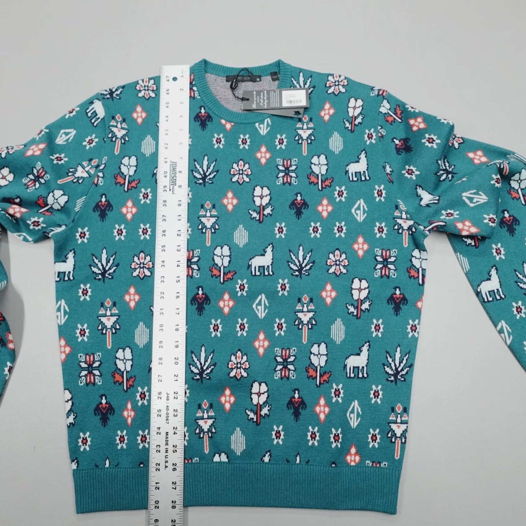 Vintage Greyson Wool Cashmere Story Telling Sweater Crewneck Men's XL Teal Size US XL / EU 56 / 4 - 6 Thumbnail