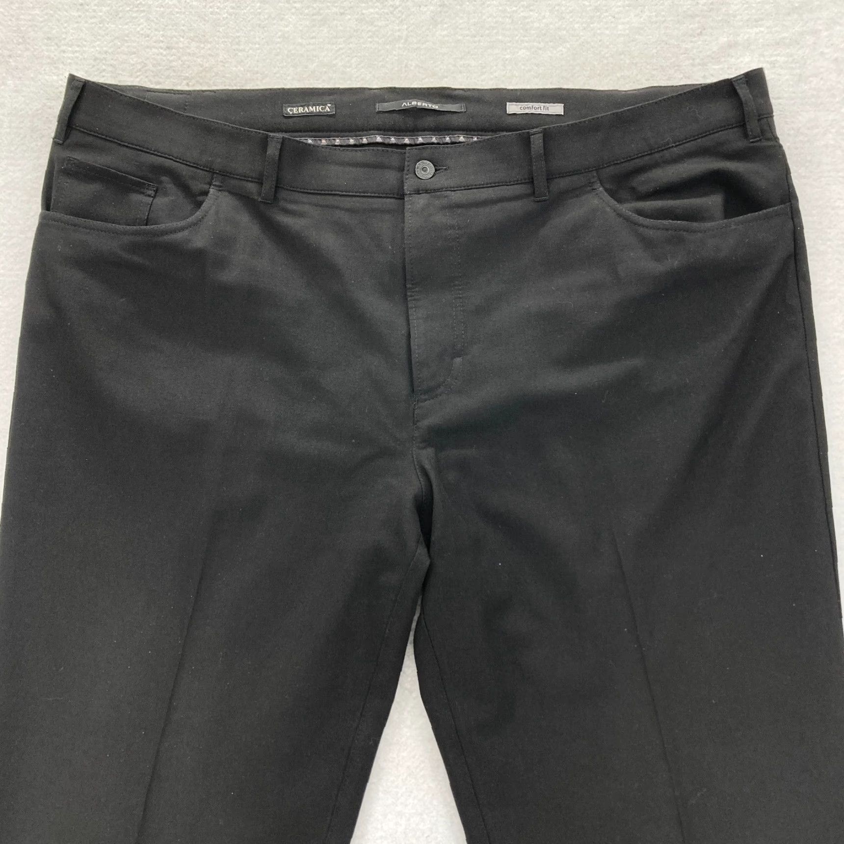 Vintage Alberto Ceramica Tom Pants Mens 62 Black Comfort Fit Stretch Fabric 48x30 Size US 32 / EU 48 - 2 Thumbnail