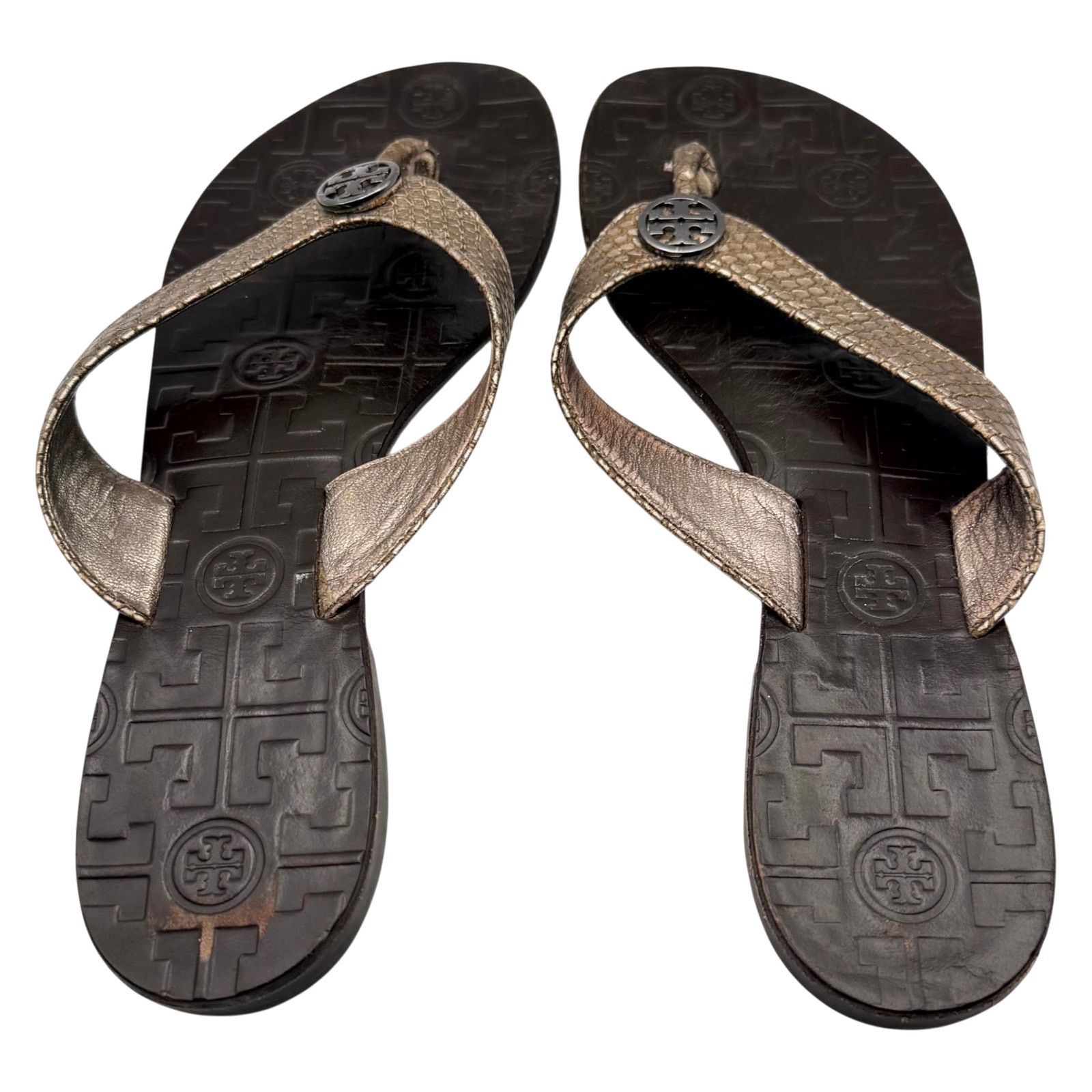 Tory Burch Tory Burch Thora Sandal Flip Flop Thong Snake Quiet Luxury Size US 8 / IT 38 - 4 Thumbnail
