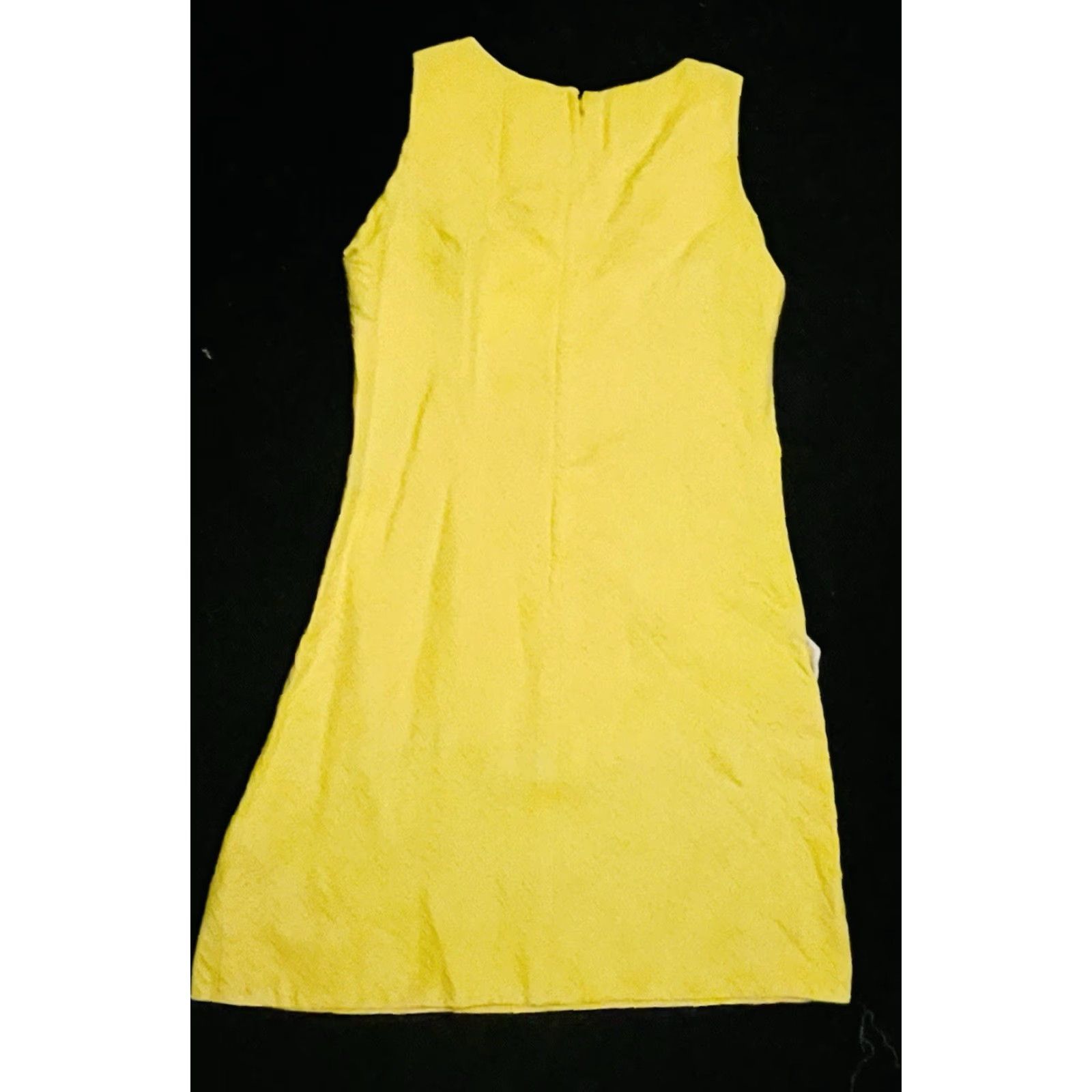 VINTAGE Yellow Butterfly Dress Short A-Line Mini 90s Womens Adult 60's 32  Regular Zip High
