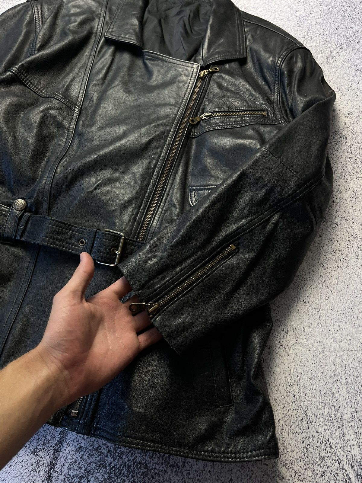 Vintage Crazy True Vintage Cycle Rider Leather Jacket Biker Rare Size US L / EU 52-54 / 3 - 9 Thumbnail