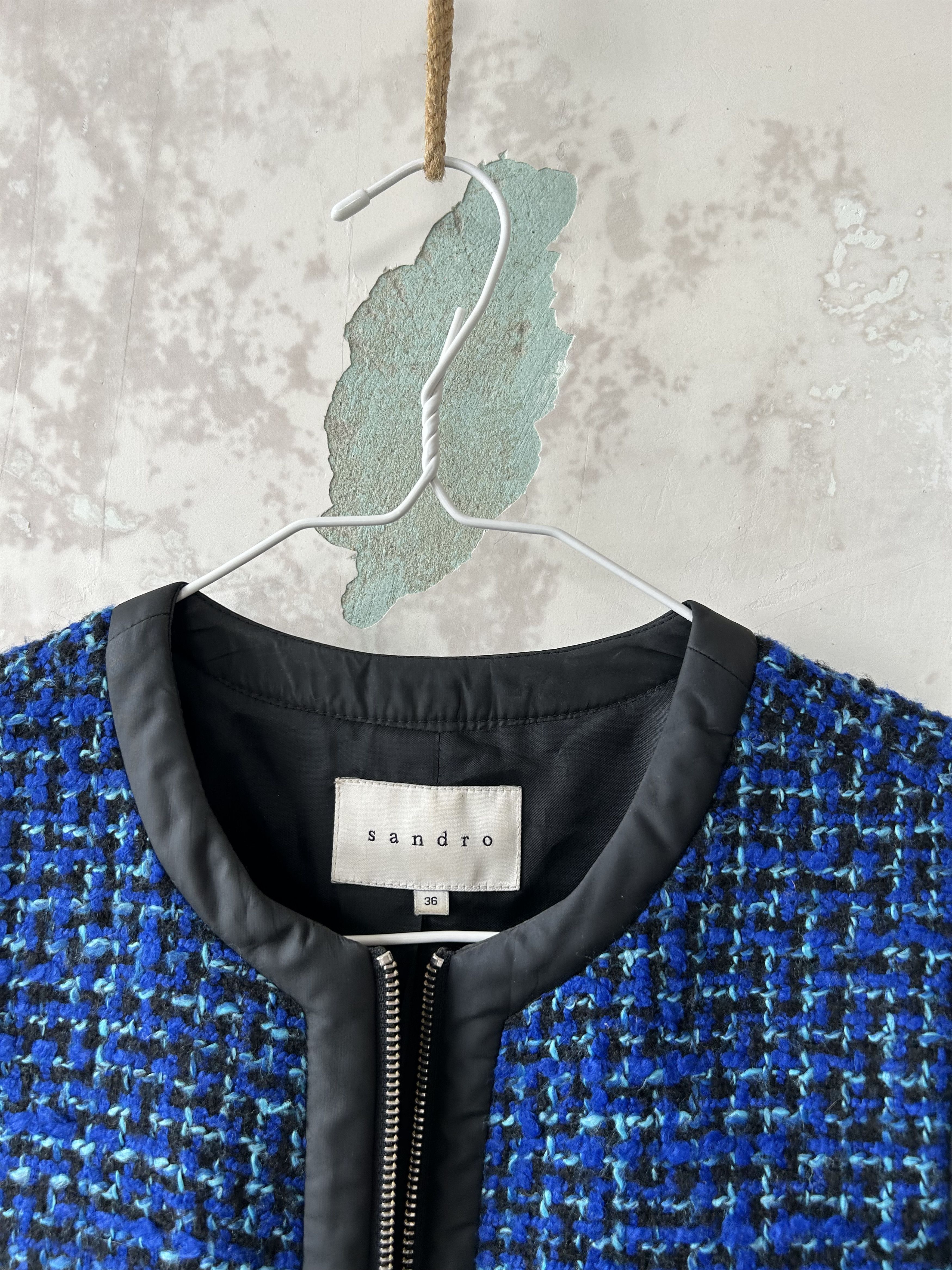 Sandro SANDRO Vanessa Jacket Women's (EU) 36 Cropped Virgin Wool Size M / US 6-8 / IT 42-44 - 4 Thumbnail