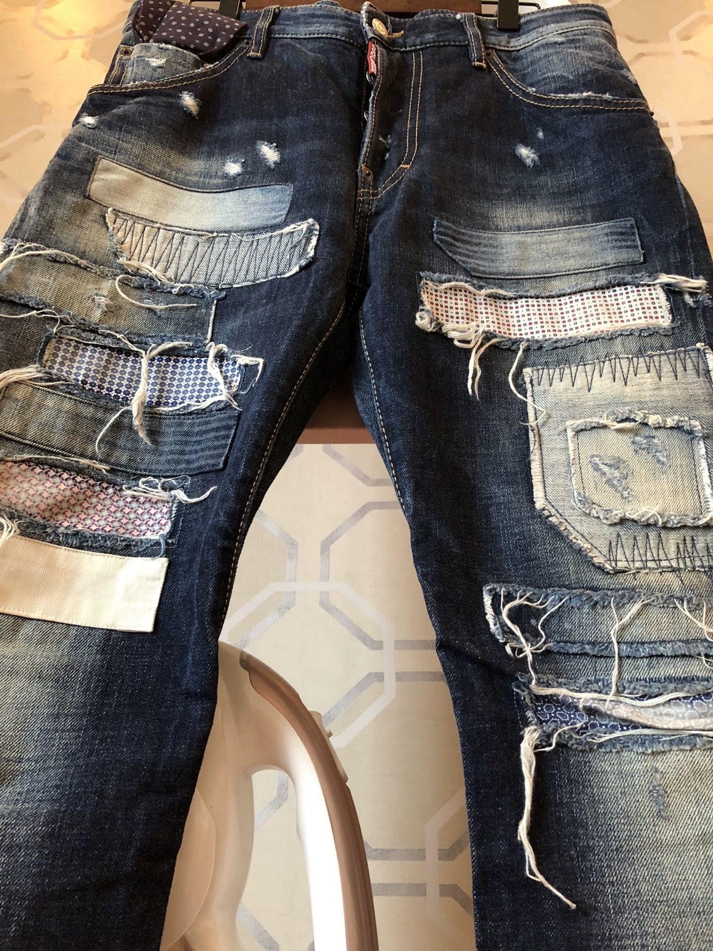 Dsquared2 Dsquared2 Blue Patch Distressed Jeans Size US 28 / EU 44 - 7 Thumbnail