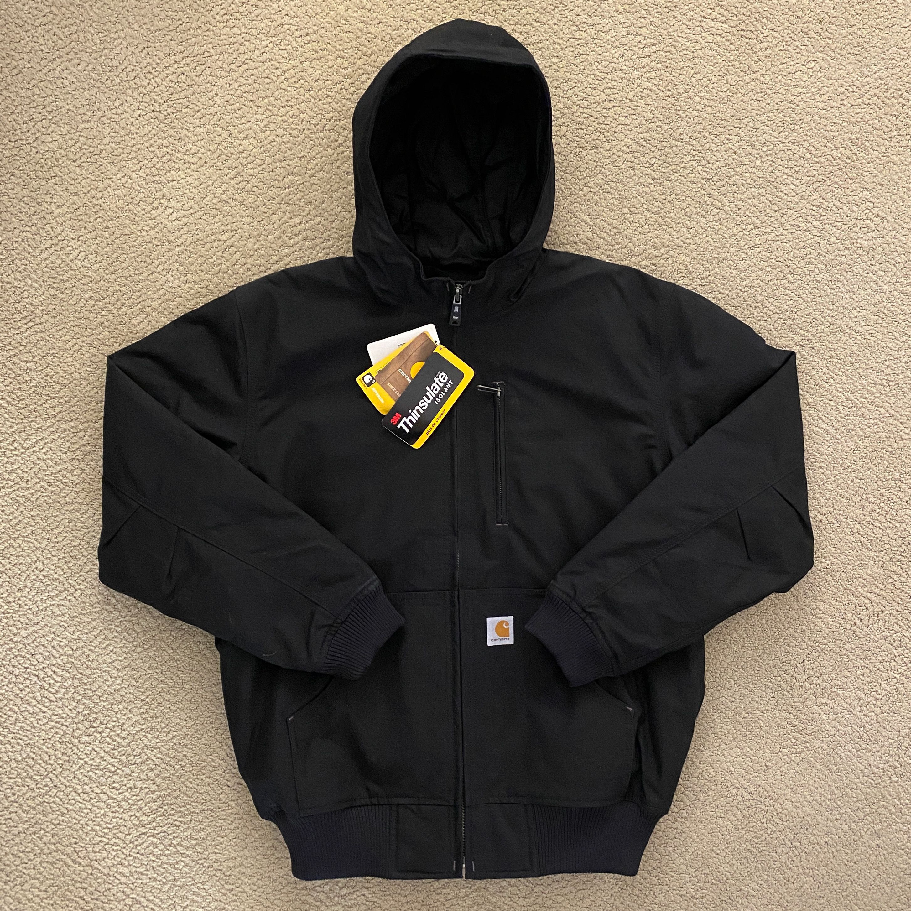 image of NWT Carhartt 101493 Quick Duck Jefferson Active Jacket M in Black, Men's (Size Medium)