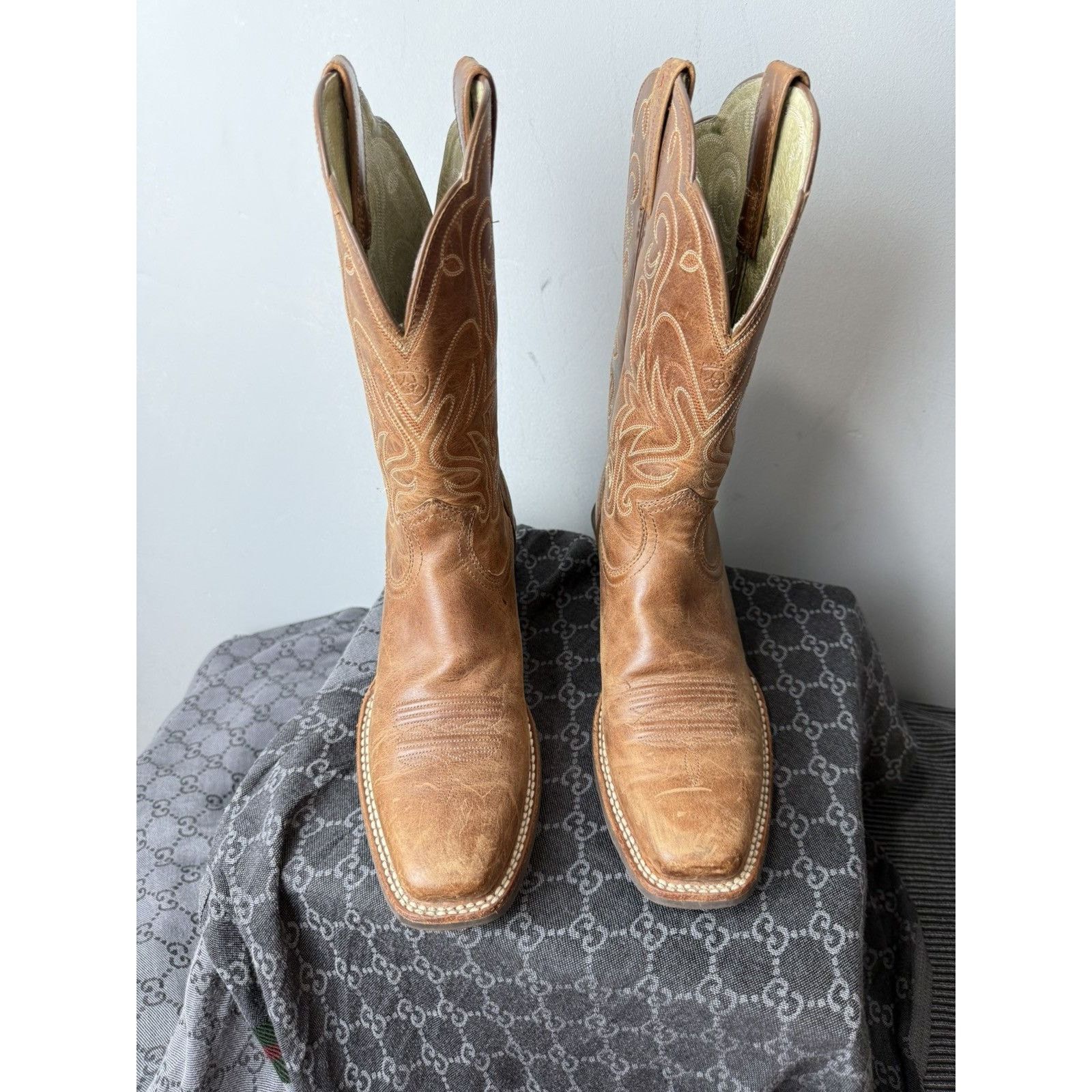 Cowboy Equipment 💥Rare! Vintage Ariat Western Leather Cowboy Boots Size US 8 / EU 41 - 4 Thumbnail