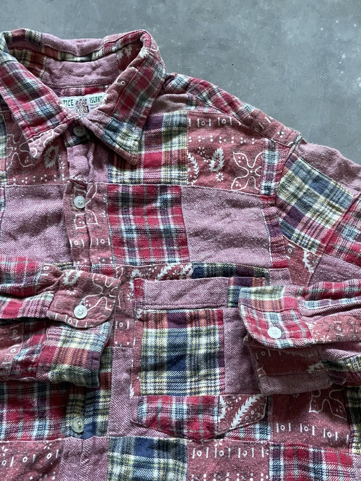 Japanese Brand Spice Island Patch Work Flannel Paisley Pattern Button Ups Size US M / EU 48-50 / 2 - 8 Thumbnail
