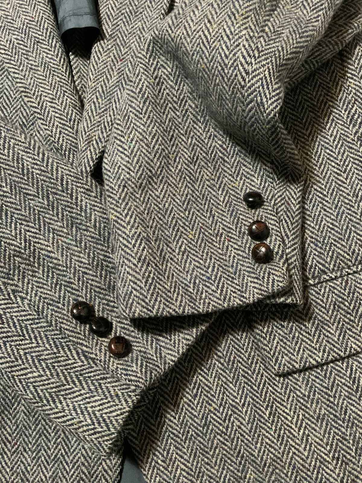 Harris Tweed VTG Harris Tweed Handwoven Wool Herringbone Blazer Jacket Size 42R - 8 Thumbnail