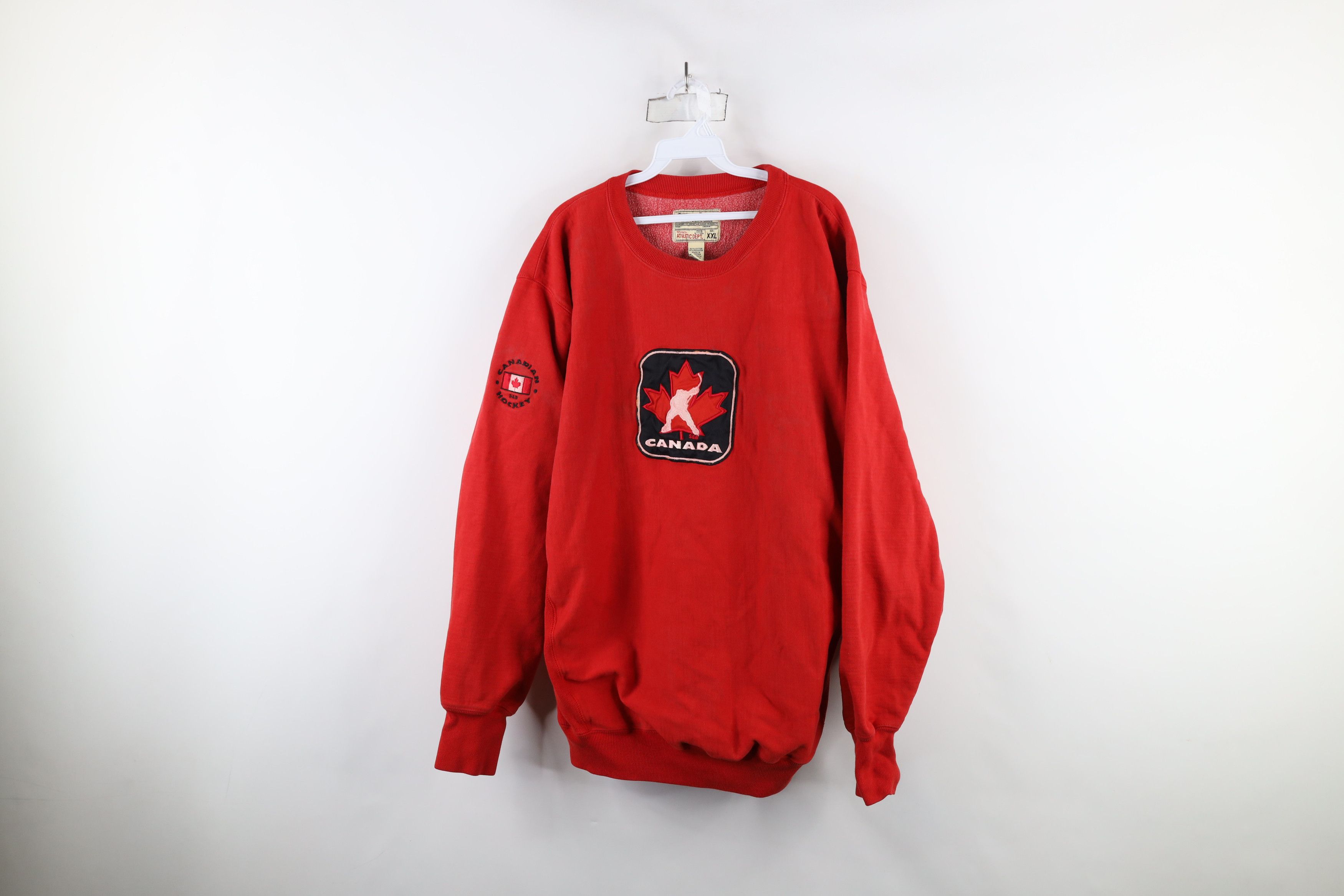 Vintage Vintage 90s Y2K Heavyweight Canada Hockey Sweatshirt Red Size US XXL / EU 58 / 5 - 1 Thumbnail