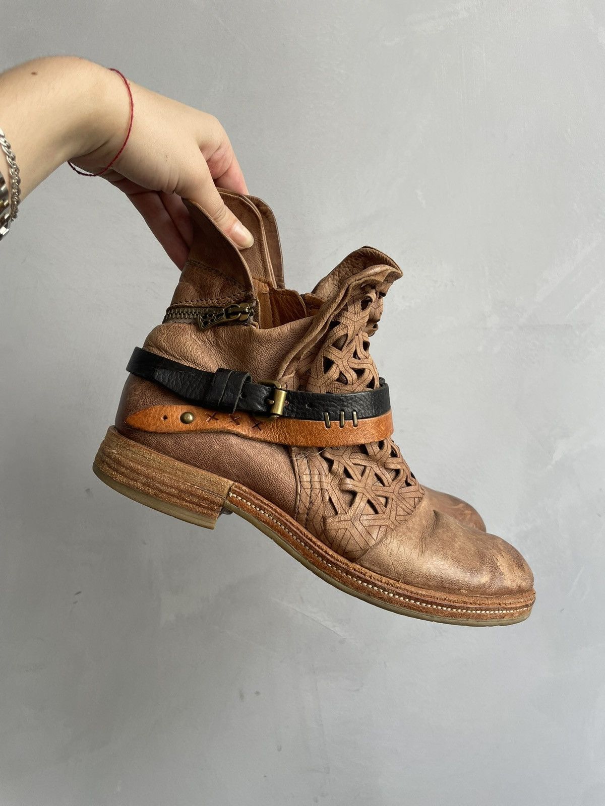 A.S.98 Rare tornado A.S. 98 GUIDI style boots zipper Size US 9.5 / IT 39.5 - 2 Thumbnail