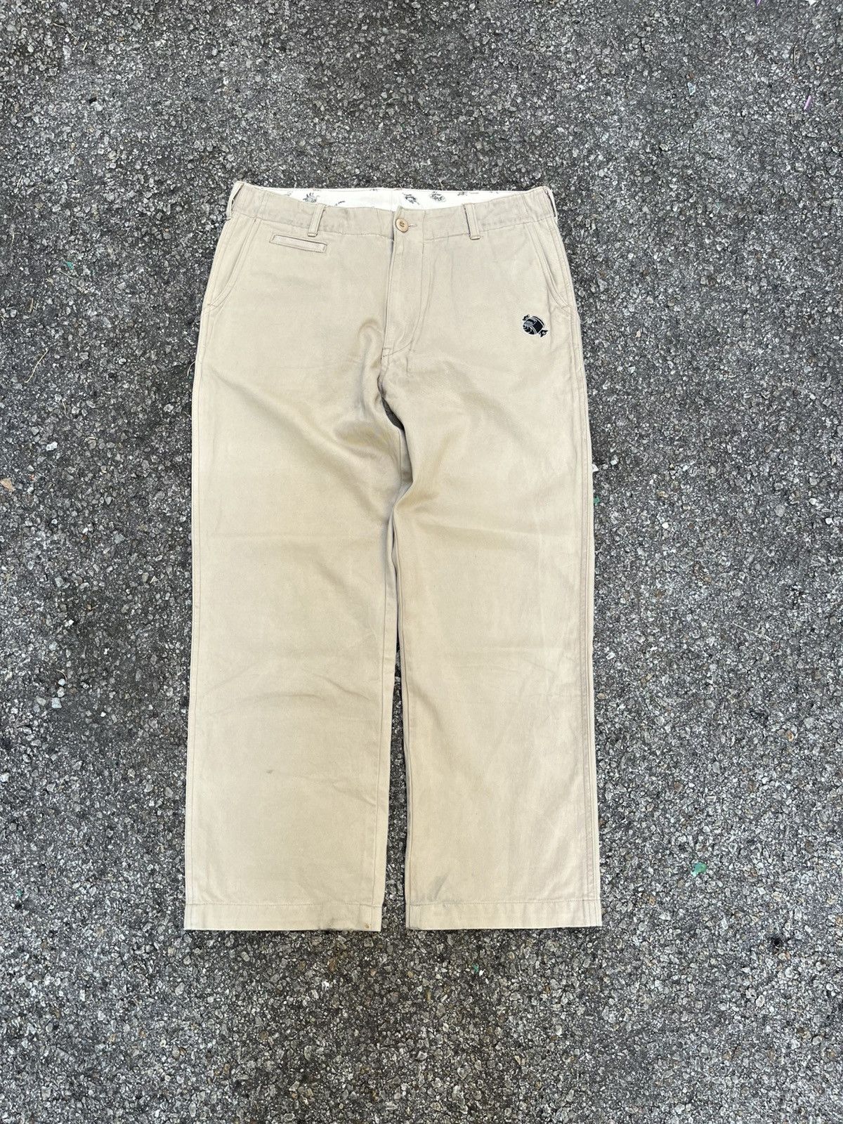 Hysteric Glamour Embroidery Evisu Sukajan Pants Cropped Heads Khaki Chino Size US 30 / EU 46 - 3 Thumbnail