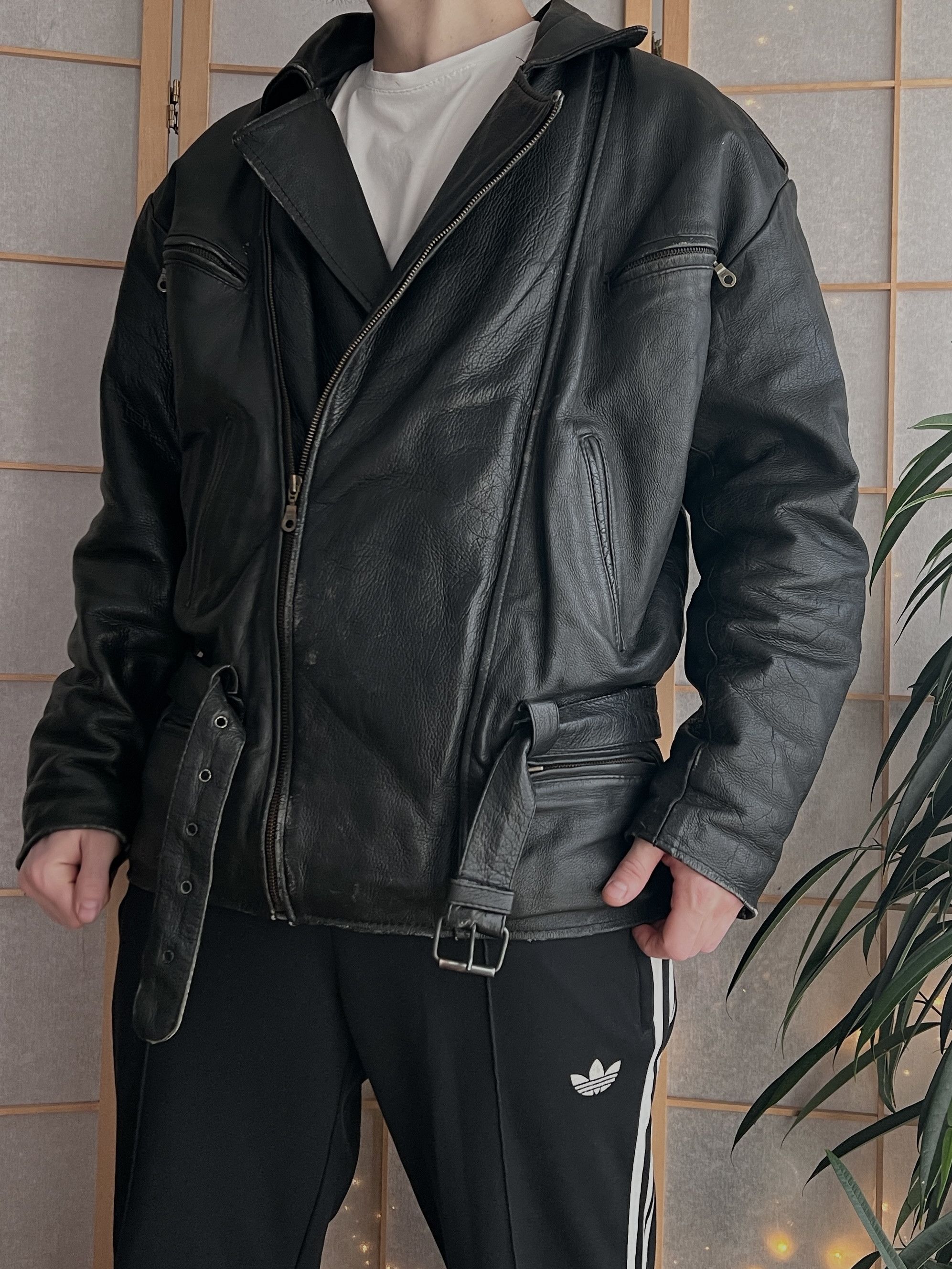 Japanese Brand Vintage 90s racing leather bomber jacket biker y2k punk rare Size US L / EU 52-54 / 3 - 7 Thumbnail