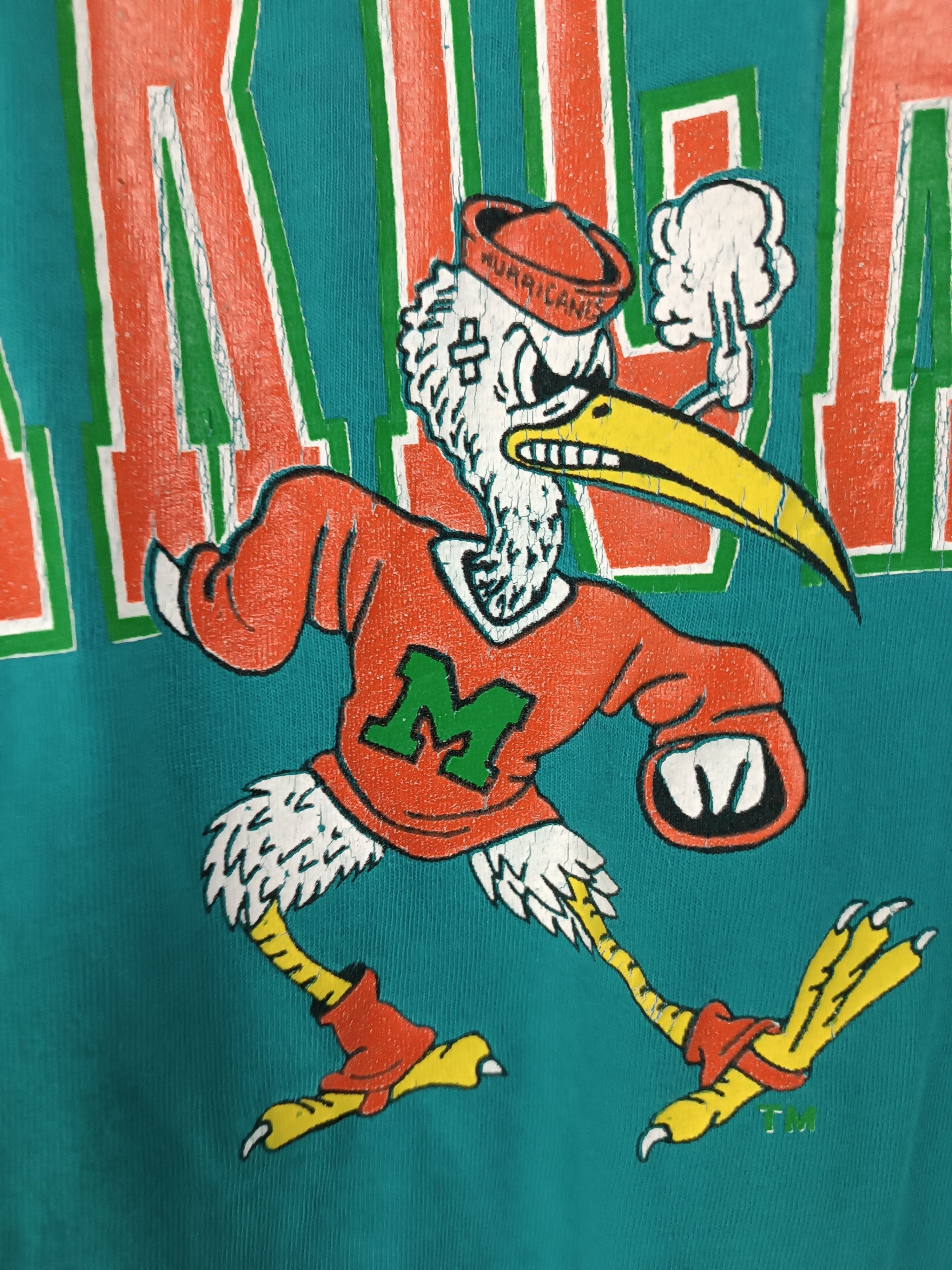NFL THRASHED FADED VINTAGE 90s MIAMI HURRICANES gators dolphins Size US L / EU 52-54 / 3 - 8 Thumbnail
