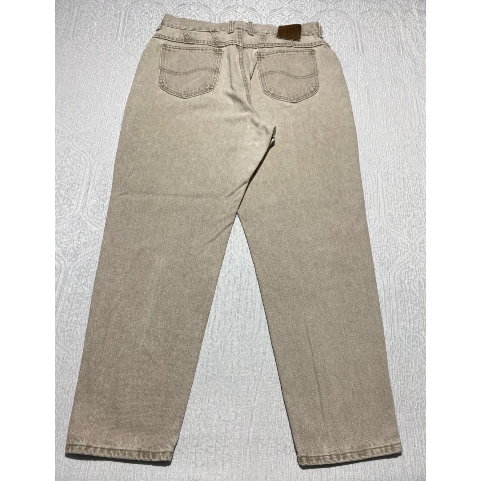 Lee VINTAGE Lee Jeans Womens Size 16 Petite Beige Tapered 28in Inseam Denim 5-Pocket USA Size 38" / US 16 / IT 52 - 2 Thumbnail