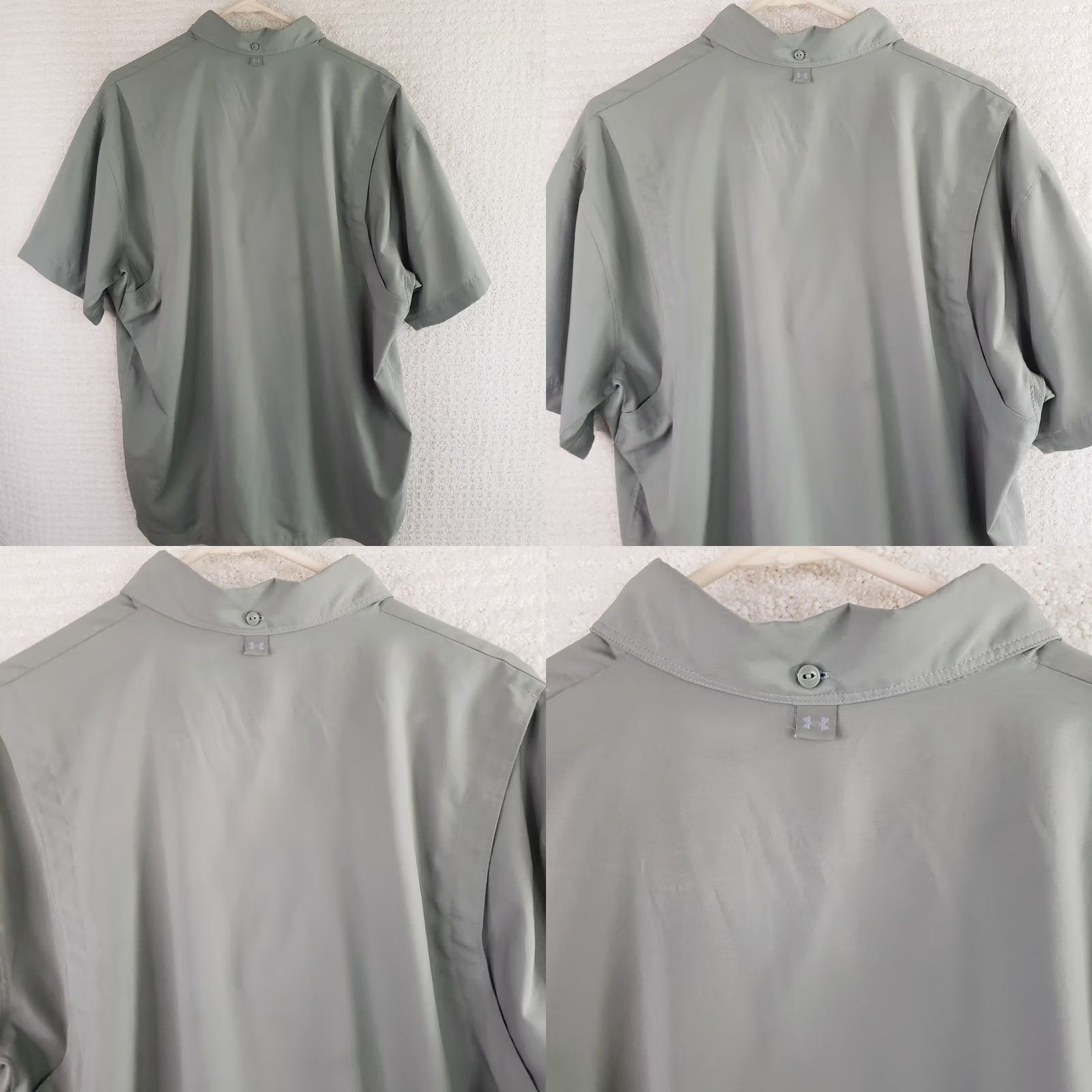 Under Armour Under Armour Shirt XL Greenish Gray Solid Short Sleeve Button Up Outdoor Mens Size US XL / EU 56 / 4 - 8 Thumbnail