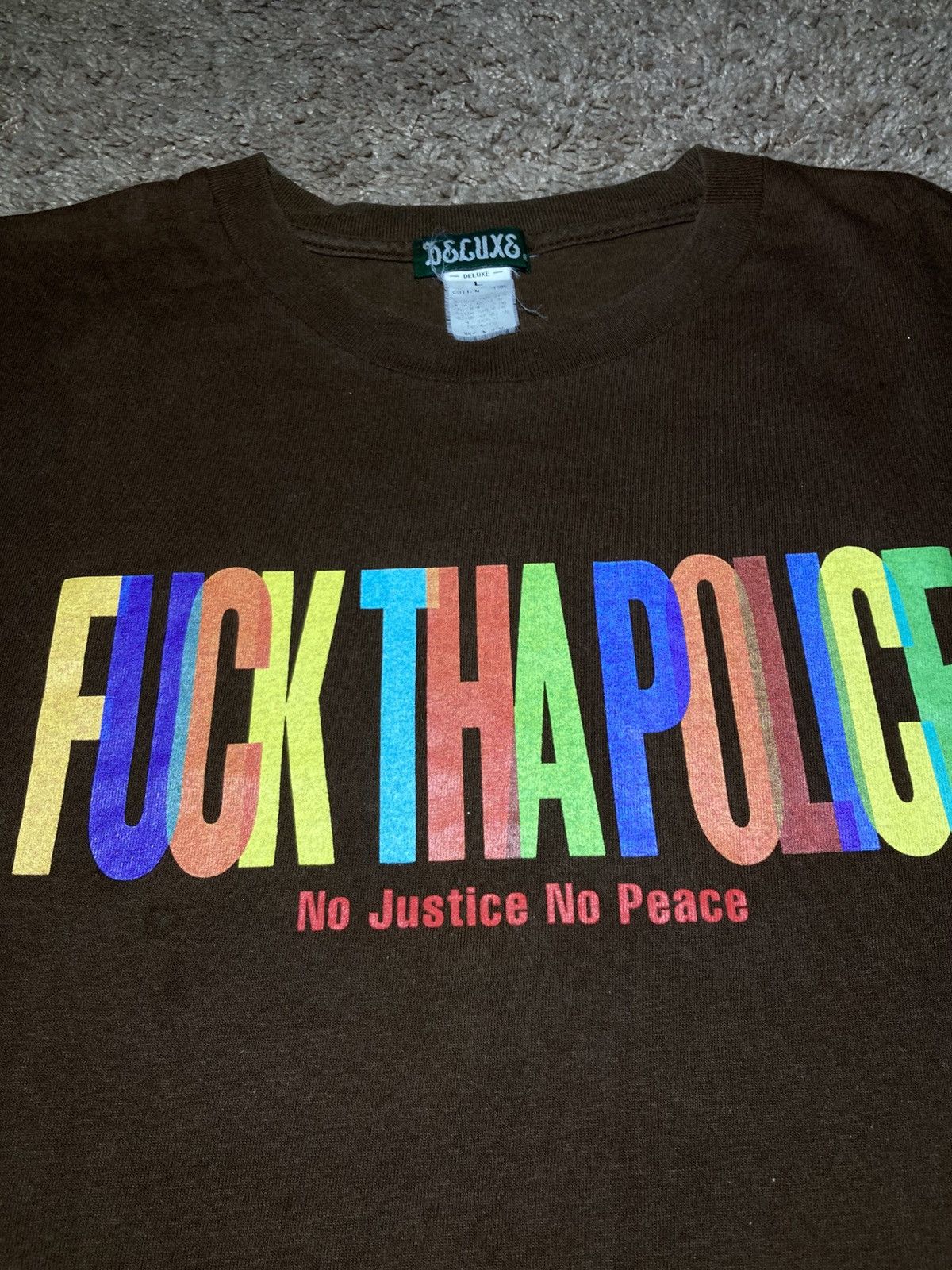 Deluxeware SS06 Deluxe Fuck Tha Police No Justice No Peace Black Power Size US L / EU 52-54 / 3 - 4 Thumbnail