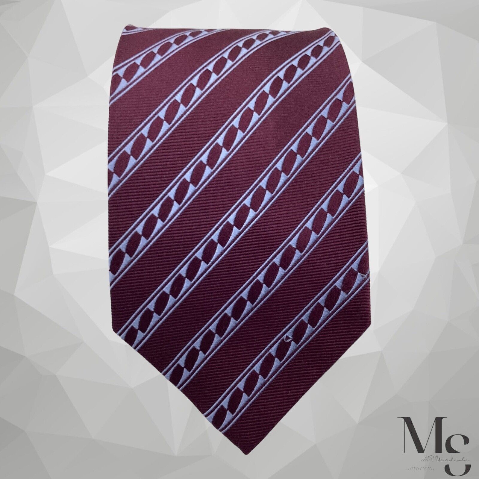 Charvet CHARVET PLACE VENDÔME Burgundy Striped Silk Tie France W: 3. Size ONE SIZE - 4 Thumbnail